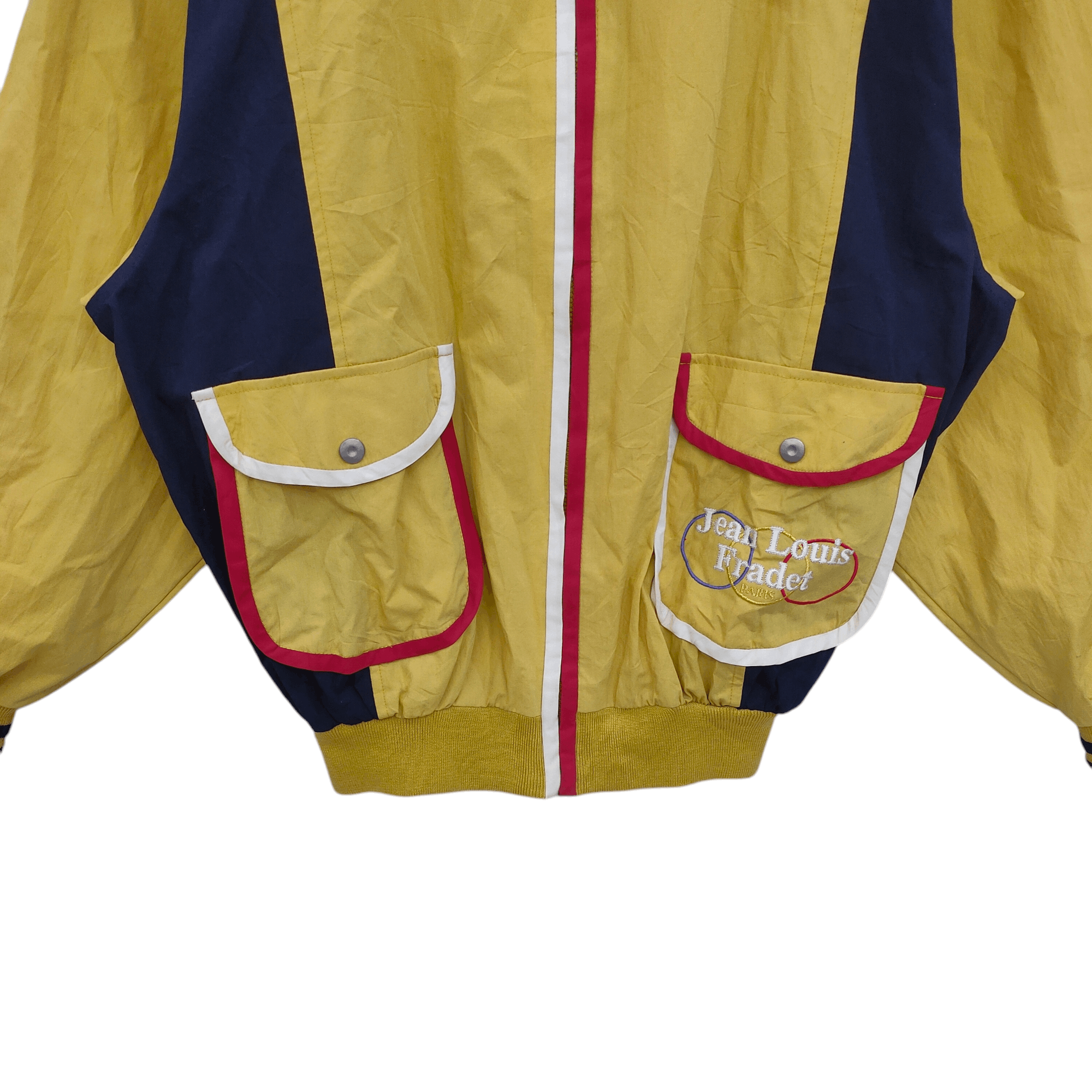 Designer × Vintage Vintage Jean Louis Fradet Yellow Windbreaker Jacket Size US L / EU 52-54 / 3 - 6 Thumbnail
