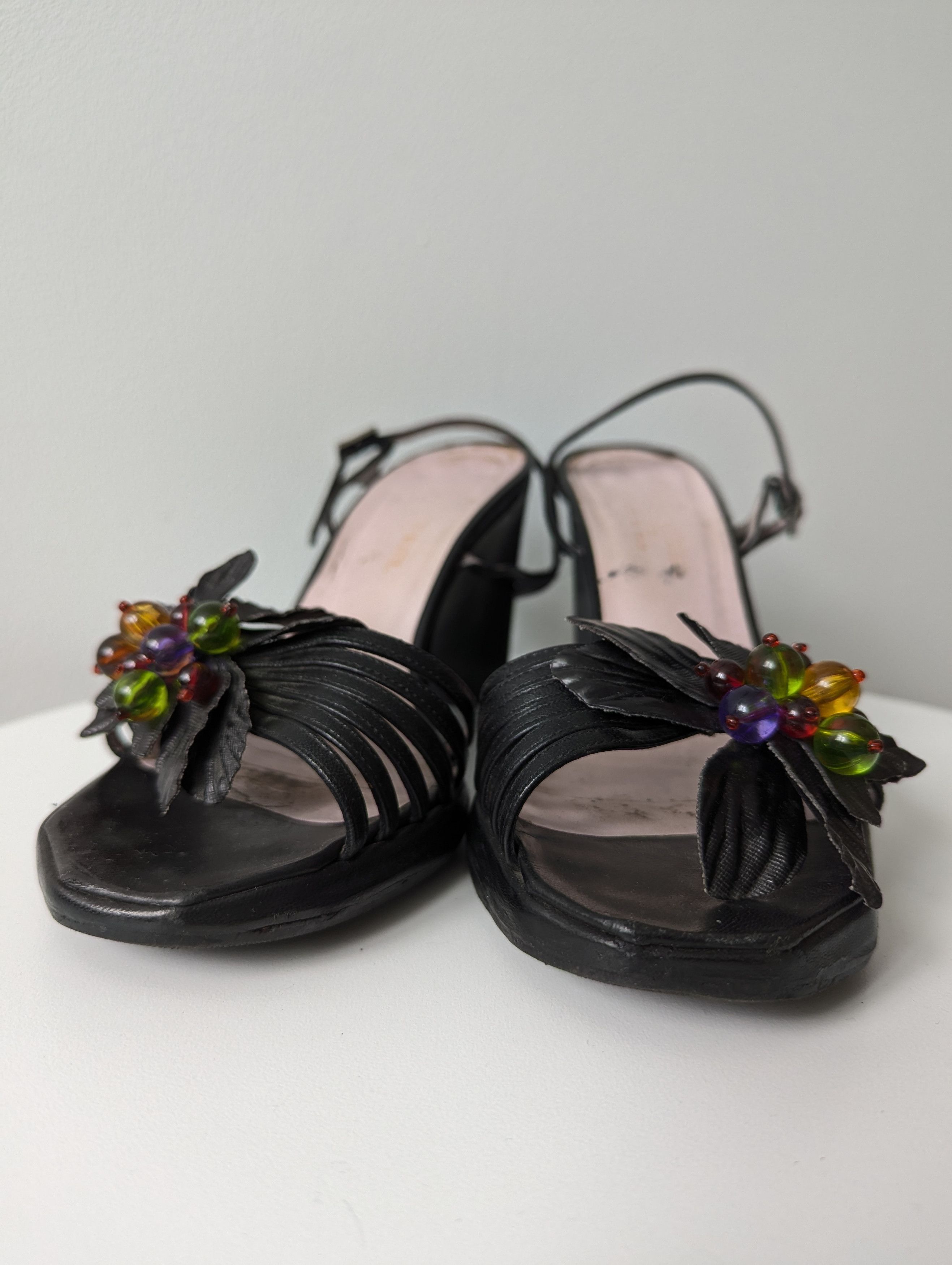 Sonia Rykiel Sonia Rykiel 90s vintage Embellished Wedge Sandals Black Size US 7 / IT 37 - 6 Thumbnail