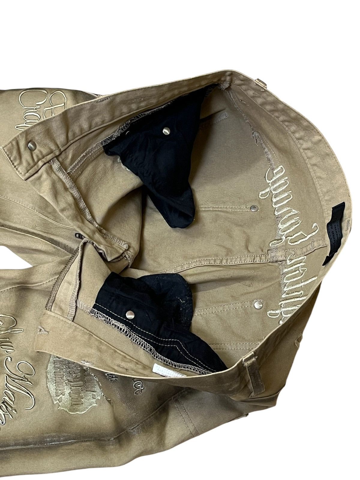 JACKROSE SICK🔥JACKROSE LUV MAISON WAXED EMBROIDERY FLARED JEANS Size US 33 - 11 Thumbnail