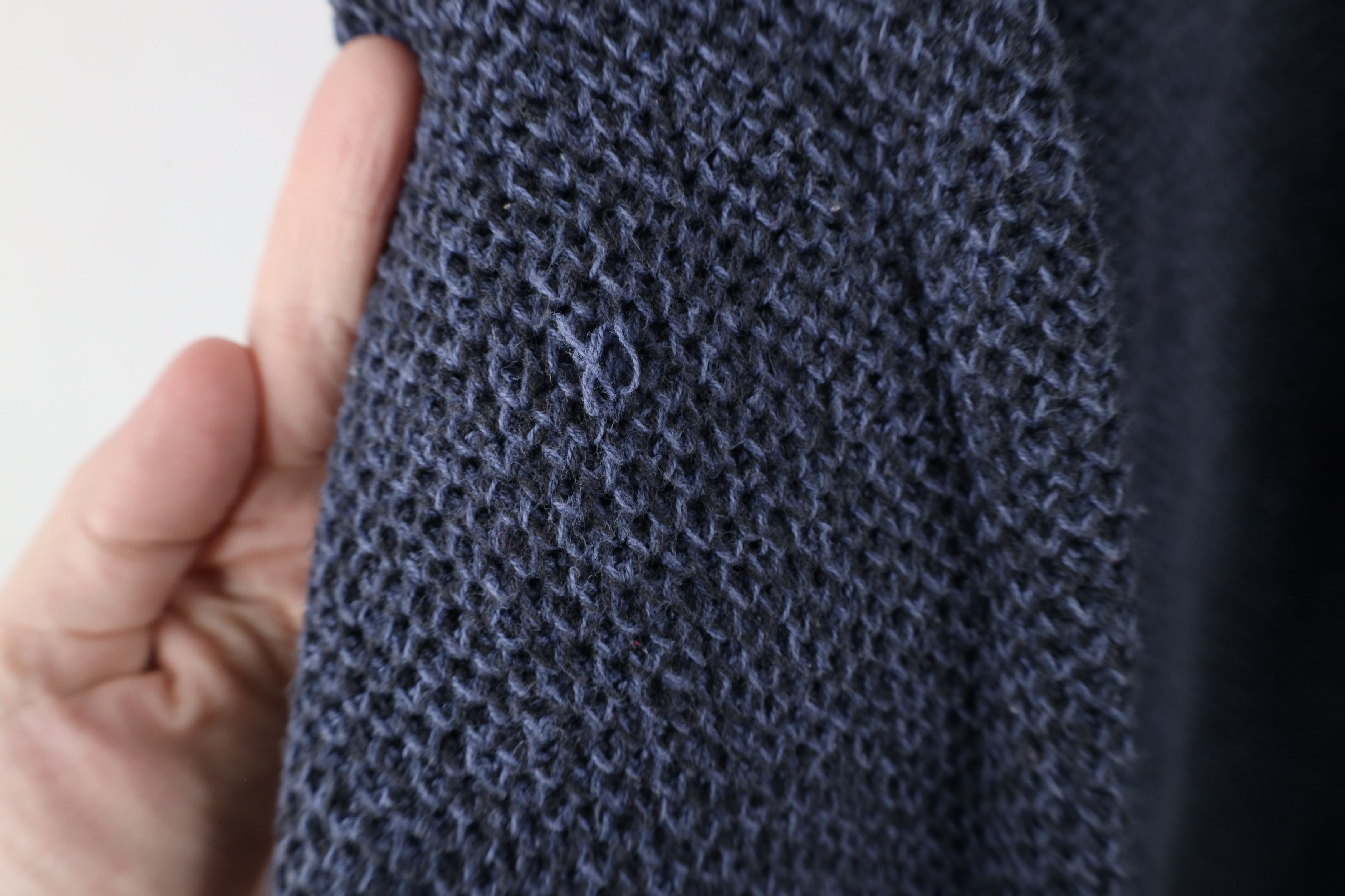 Vintage Vintage 90s Streetwear Thermal Waffle Knit Sweater Blue Size US XXL / EU 58 / 5 - 7 Thumbnail