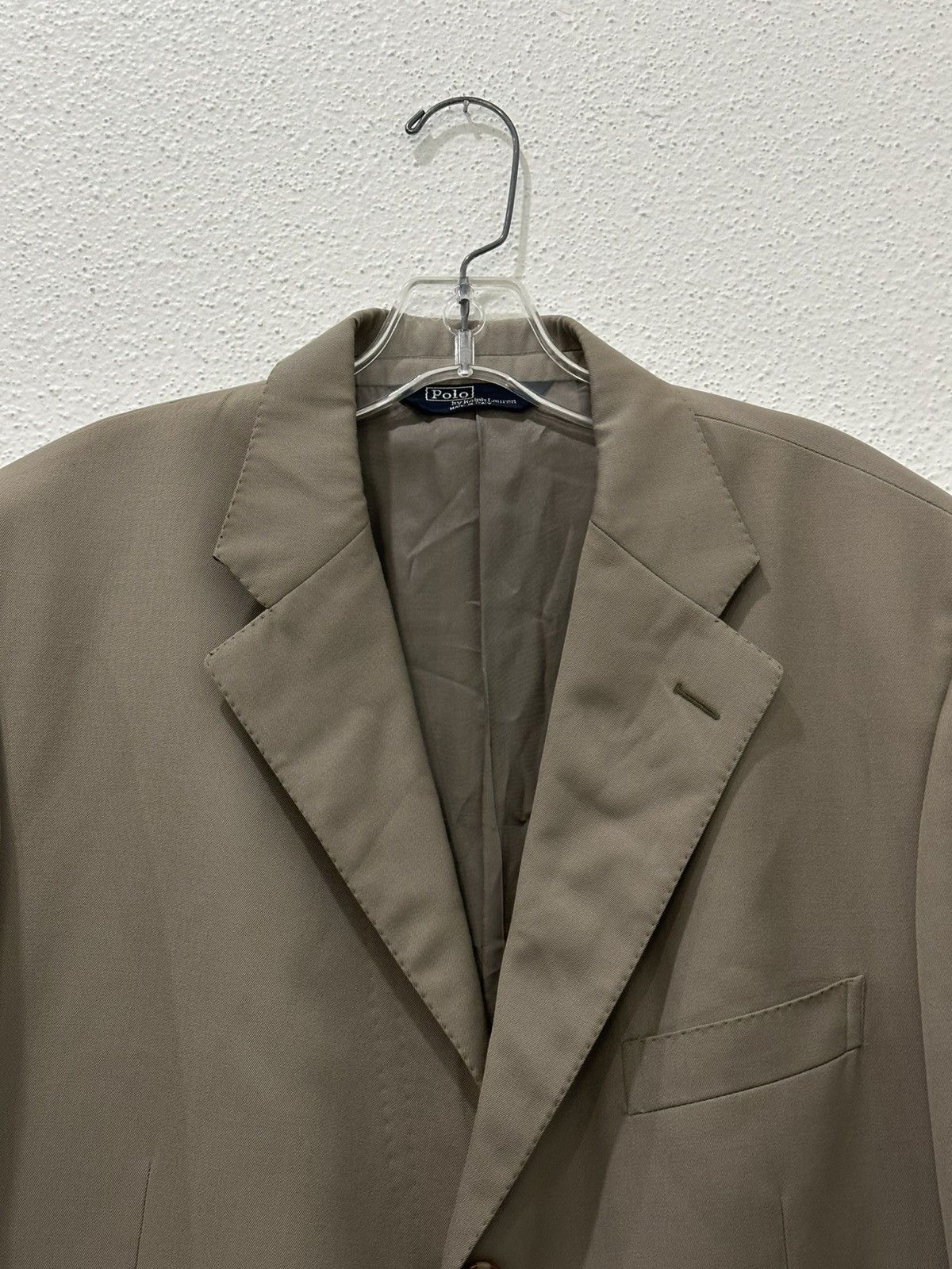 Polo Ralph Lauren Polo RL 100% Virgin Wool Blazer 44L Taupe Made in Italy Size 44L - 2 Thumbnail