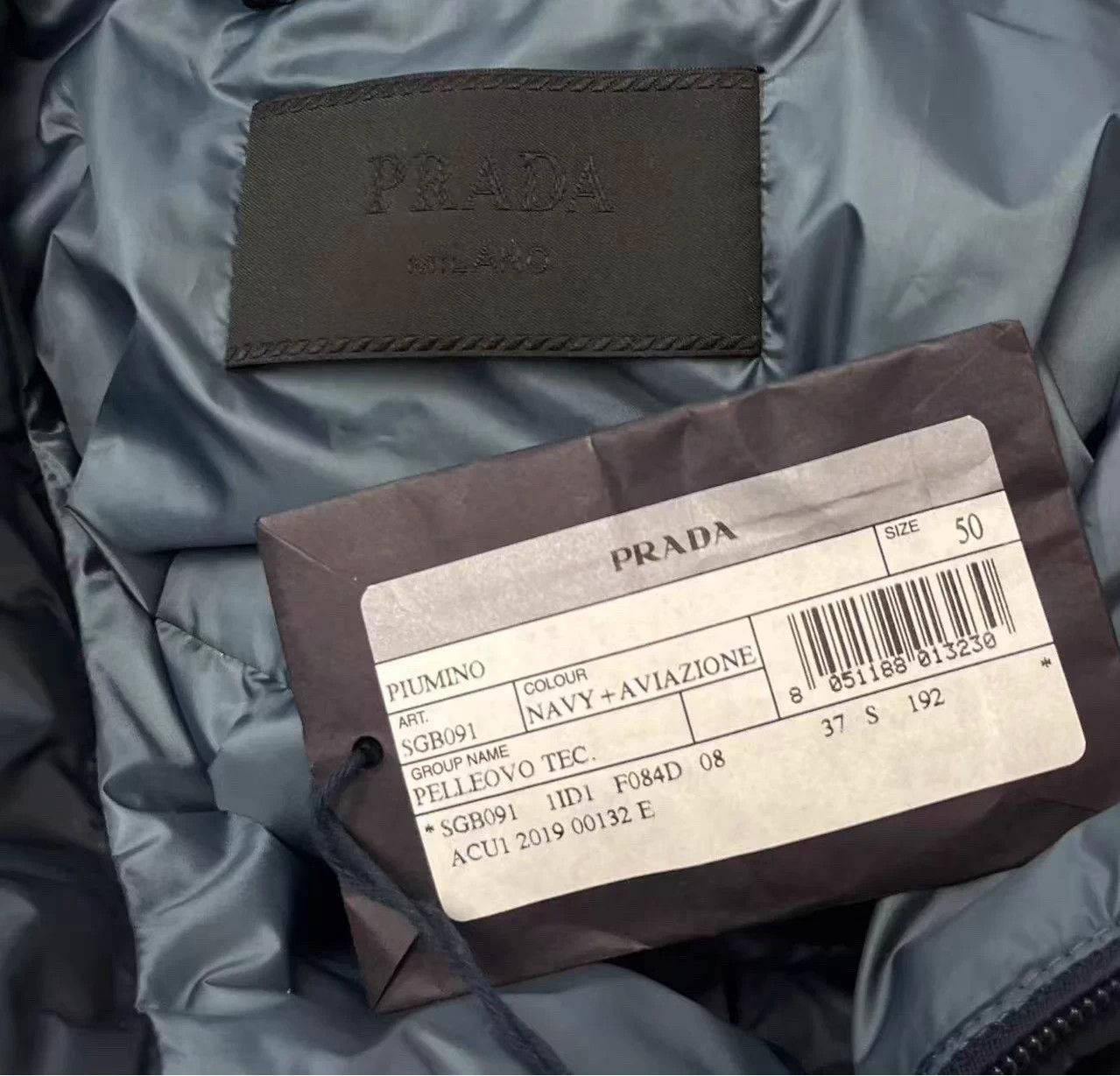 Prada PRADA Men's Stand Collar Solid Down Jacket 50 New Size US M / EU 48-50 / 2 - 5 Thumbnail