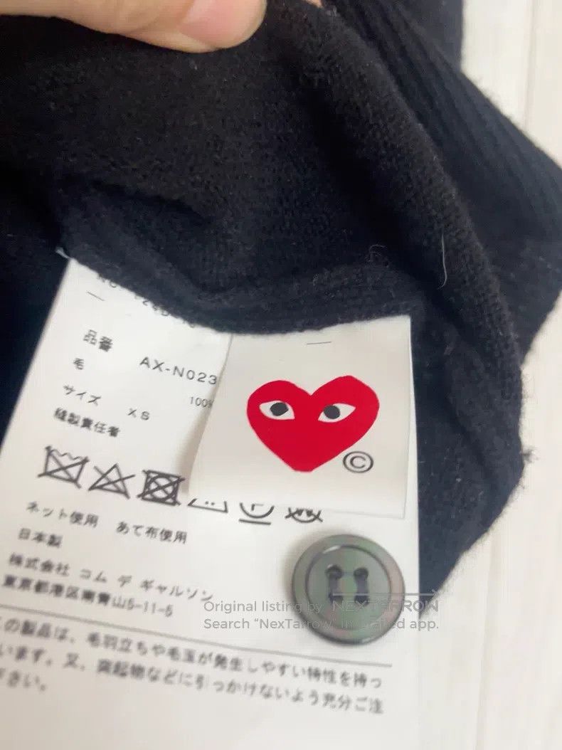 Comme des Garcons Comme Des Garcons Black Heart Knit Cardigan Size XS / US 0-2 / IT 36-38 - 4 Thumbnail