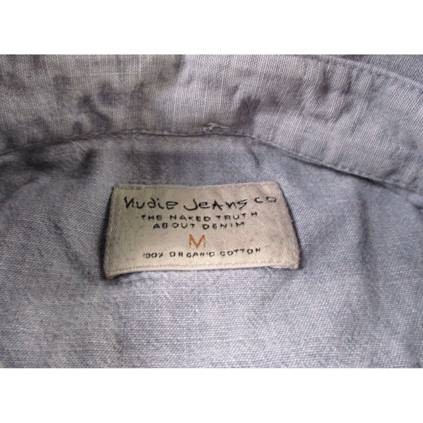 Nudie Jeans Nudie Jeans Shirt Mens M Blue Chambray Lightweight Casual Button-Up Cotton Long Sleeve Size US M / EU 48-50 / 2 - 6 Thumbnail