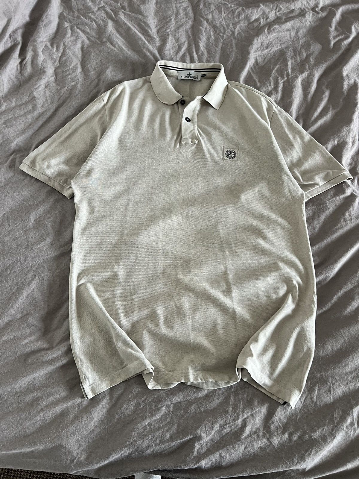 Stone Island Stone Island Polo T-shirt Vintage Rare Beige Size US XL / EU 56 / 4 - 13 Thumbnail