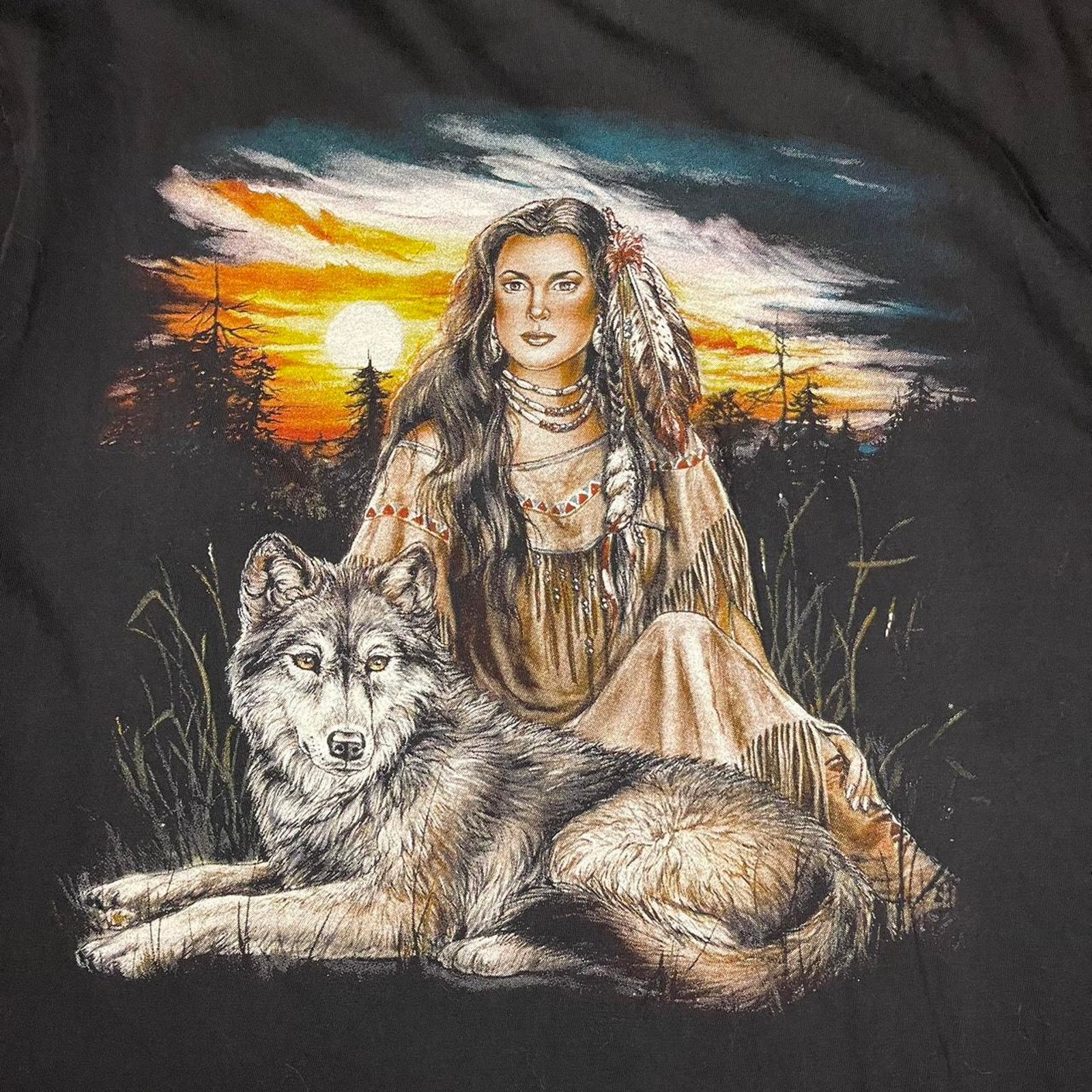 Vintage Vintage american thunder wolf nature tee Size US L / EU 52-54 / 3 - 2 Thumbnail