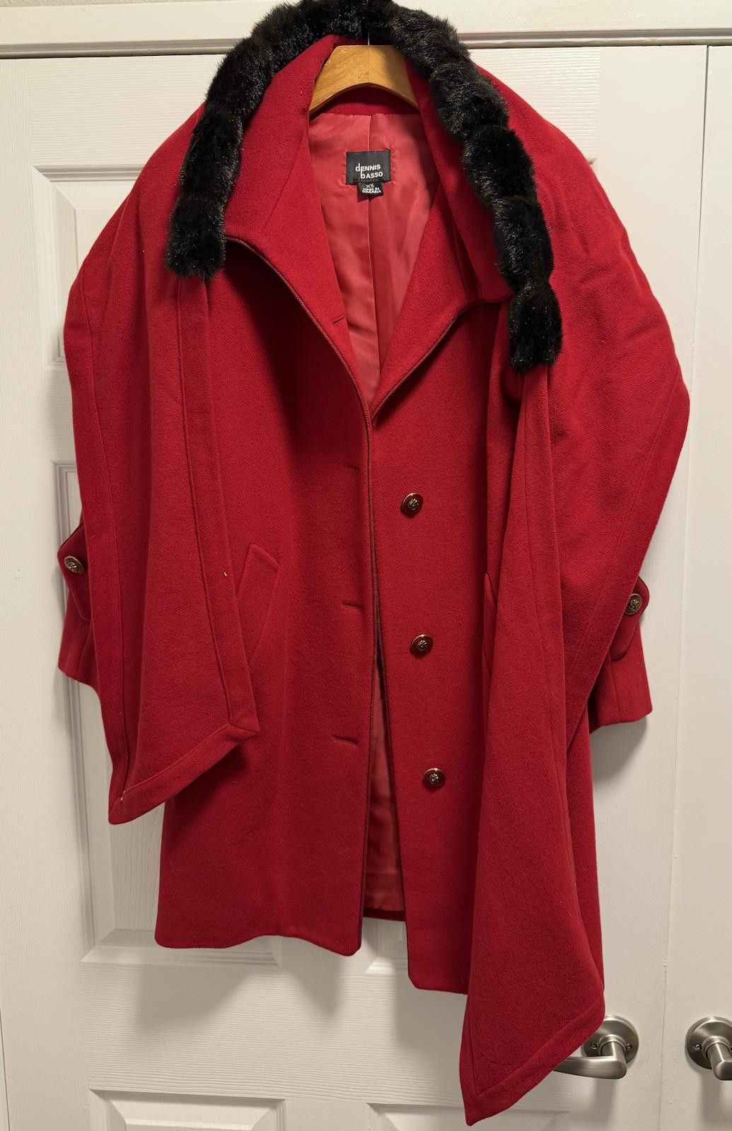 Designer Chic Dennis Basso Red Wool Blend Coat - Size XS Size L / US 10 / IT 46 - 12 Thumbnail