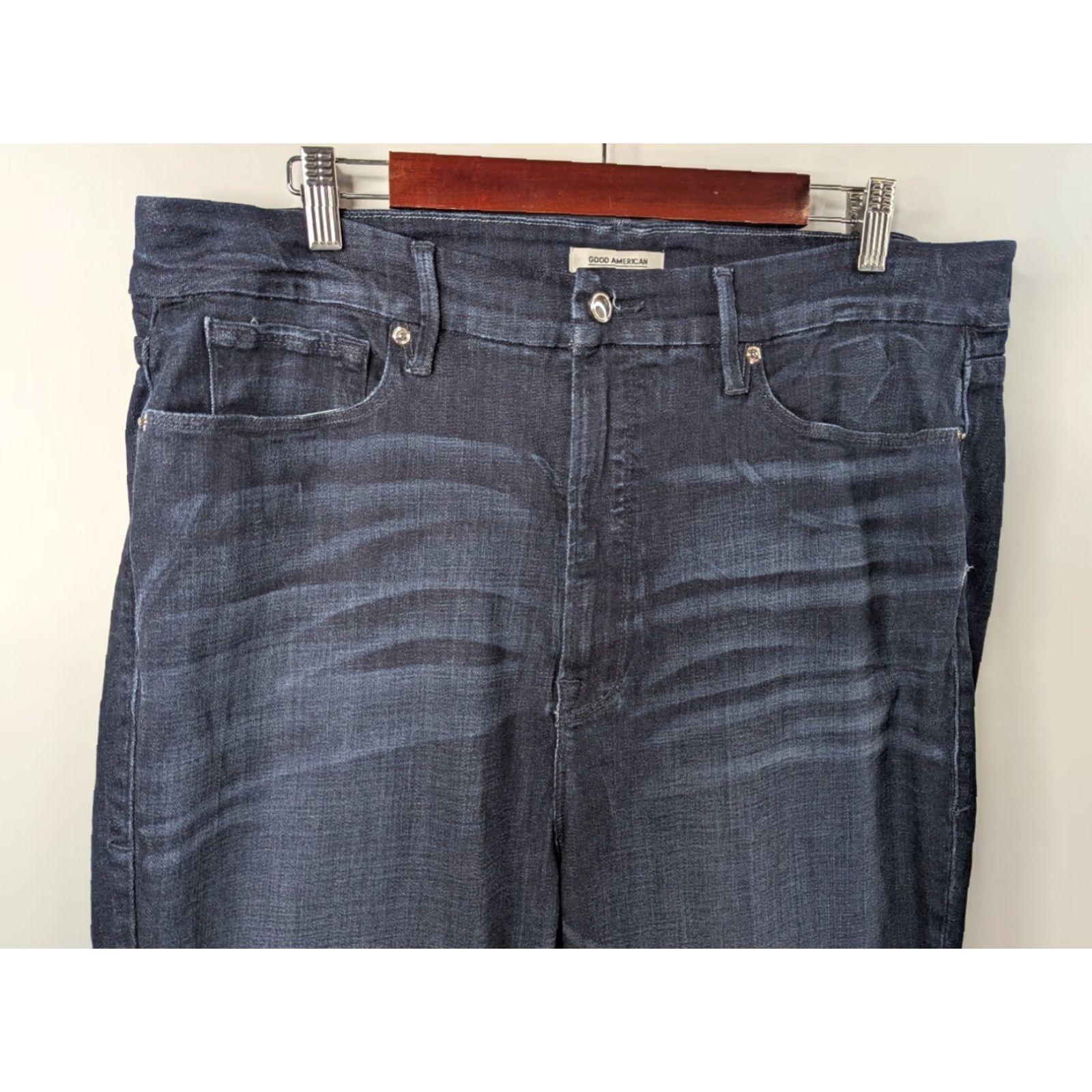 Good American Good American Dark Wash Good Waist High Rise Stretch Denim Jeans Sz 22 GAGWC103 Size 40" / US 18 - 3 Thumbnail