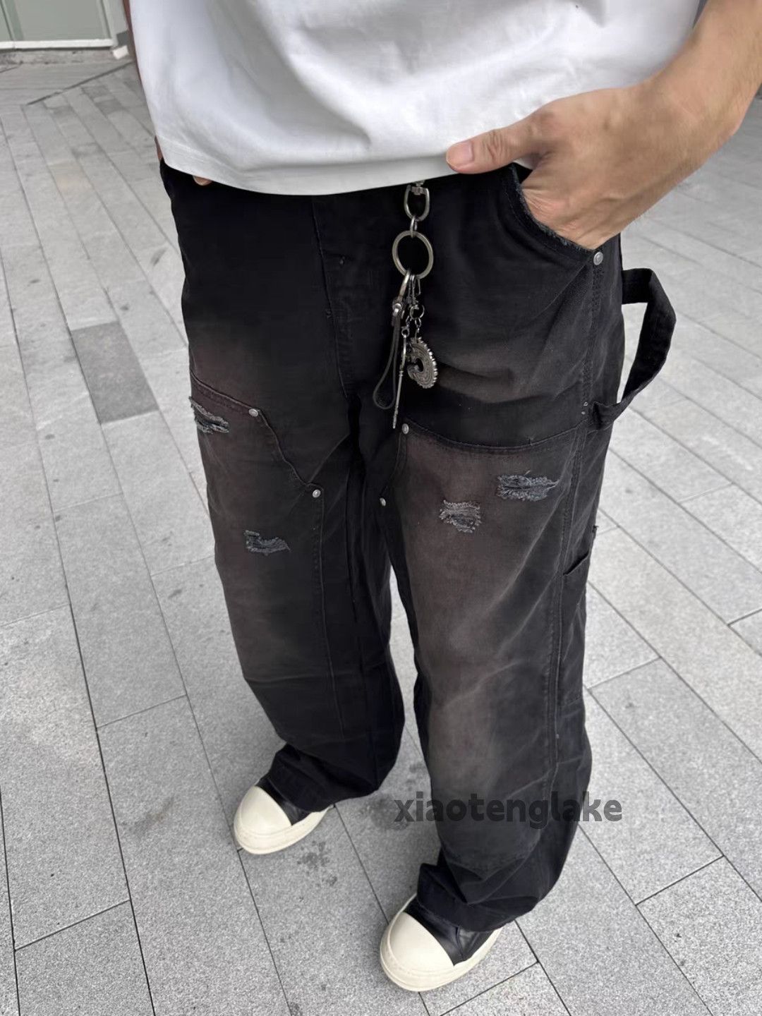 Jean × Vintage washed faded loose baggy damaged carpenter jeans Size US 30 / EU 46 - 5 Thumbnail