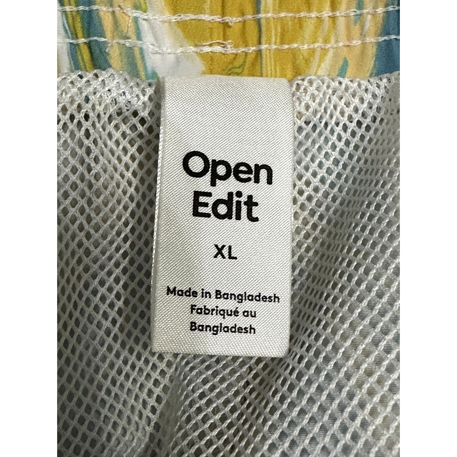 Other Open Edit Men's Yellow/Blue Swirl Volley Swim Trunks XL NWT Size US 36 / EU 52 - 9 Thumbnail