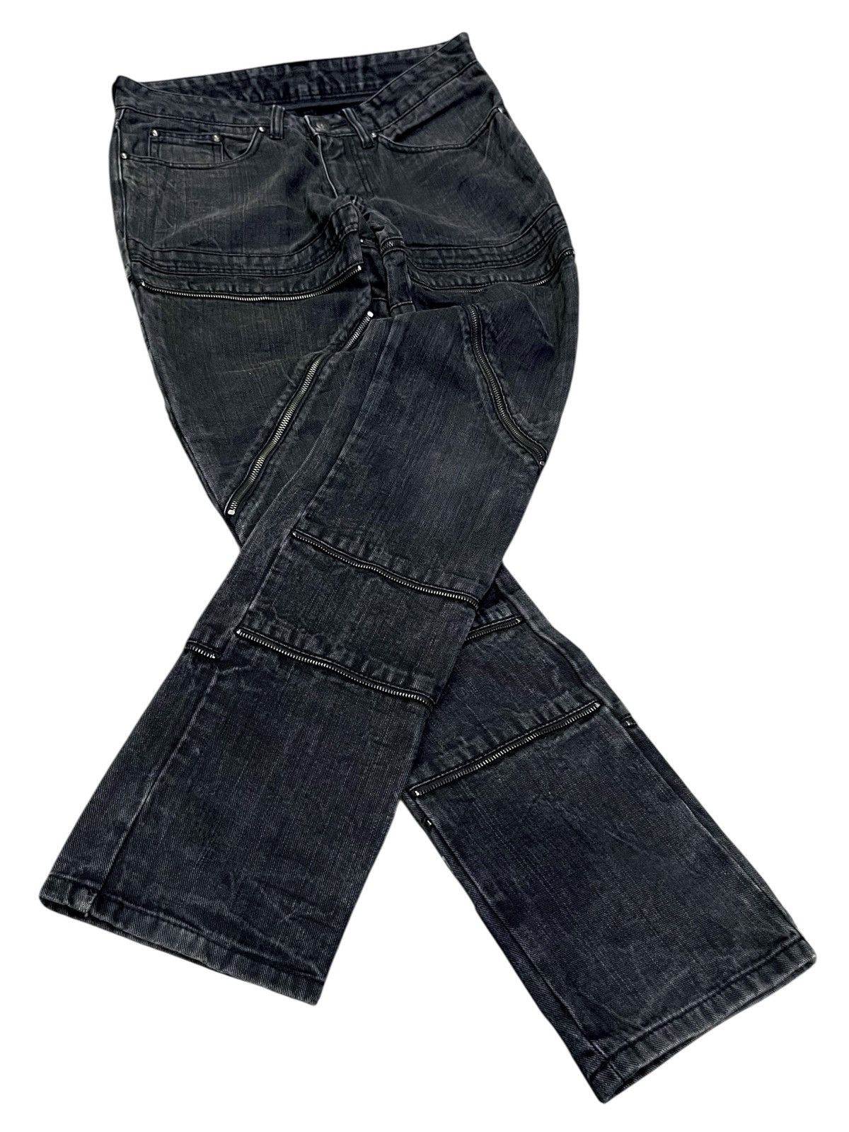 Culturata 🔥Vintage CUSTOM CULTURE Grunge Multizipper S.Laurent Style Size 28" / US 6 / IT 42 - 2 Thumbnail
