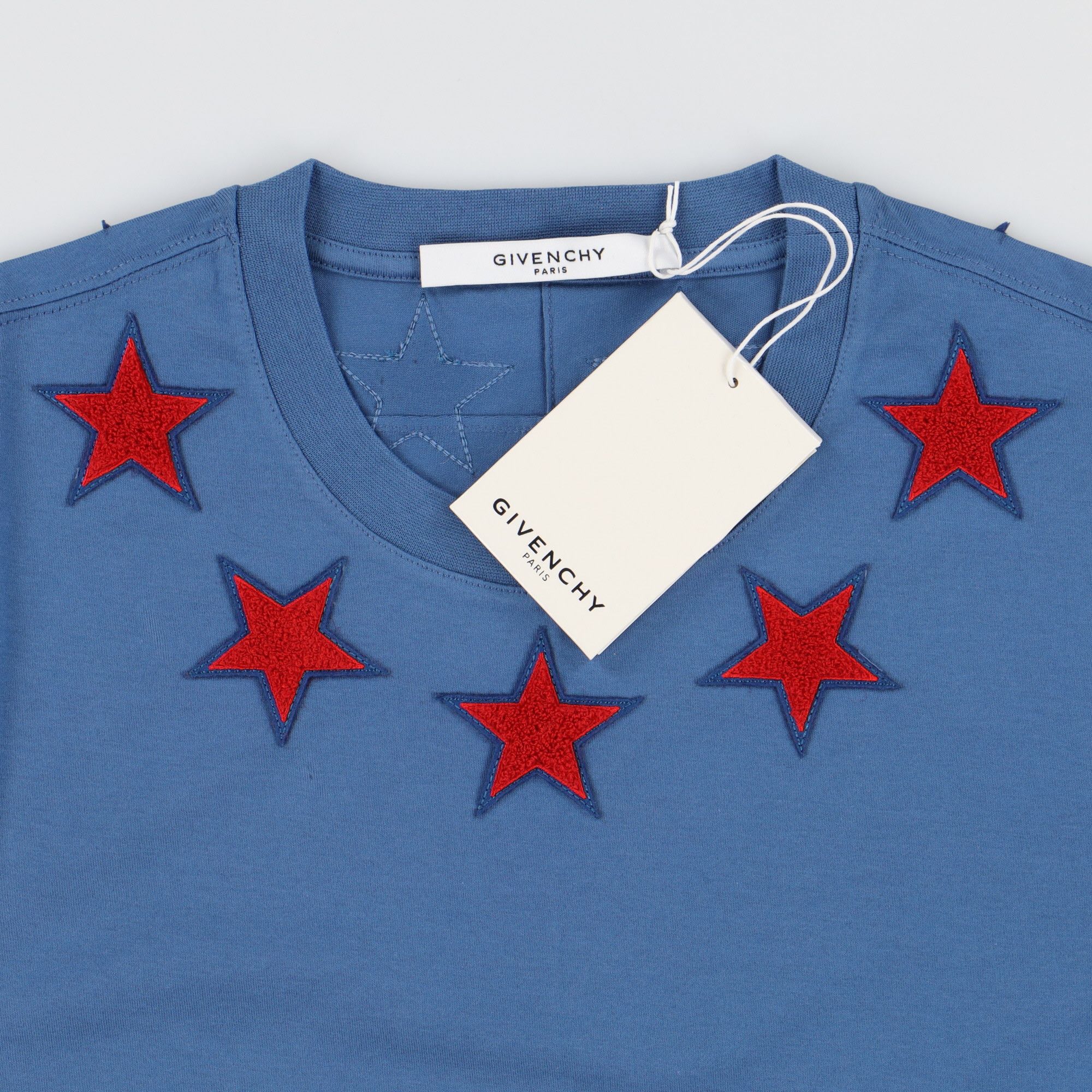 Givenchy Blue and Red Felt 5 Stars T-Shirt Size US XL / EU 56 / 4 - 4 Thumbnail