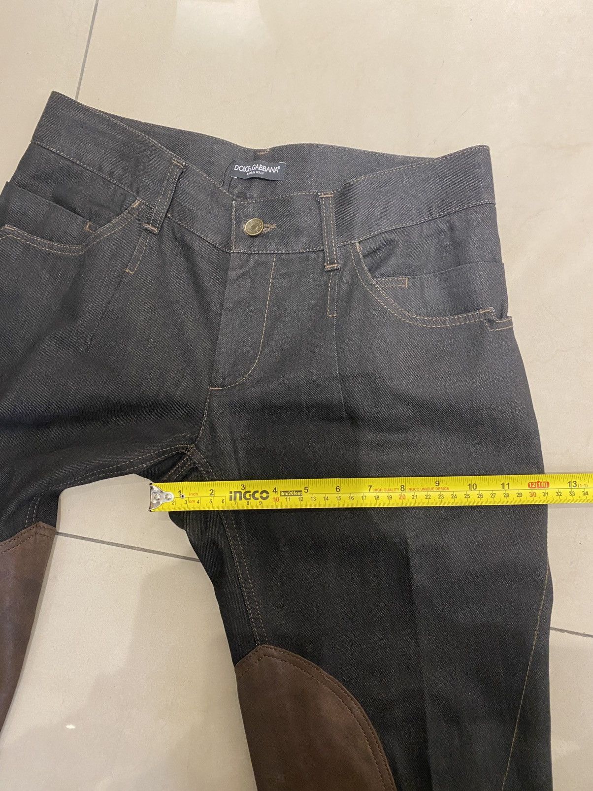 Dolce & Gabbana D&G 14 Classic Leather Patch Denim Size34” Size US 34 / EU 50 - 14 Thumbnail