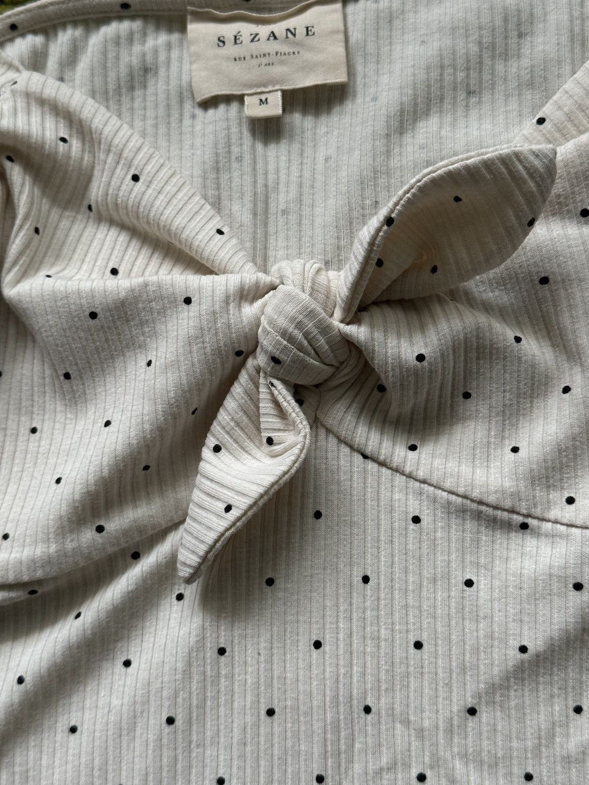 Designer × Sezane Sezane Paris oldmoney style ribbed longsleeve blouse Size M / US 6-8 / IT 42-44 - 4 Thumbnail