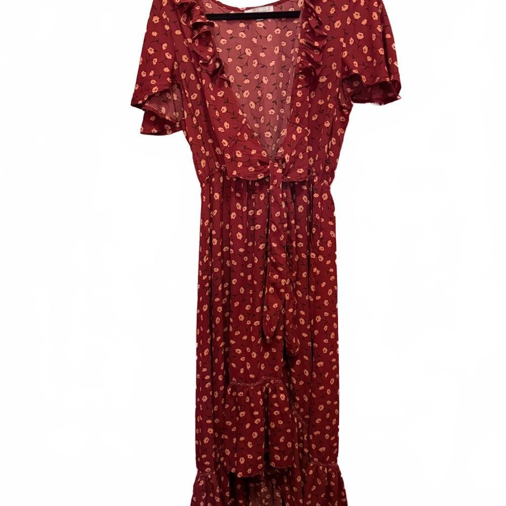Designer Vibrant Floral High-low Dress Size S / US 4 / IT 40 - 1 Thumbnail