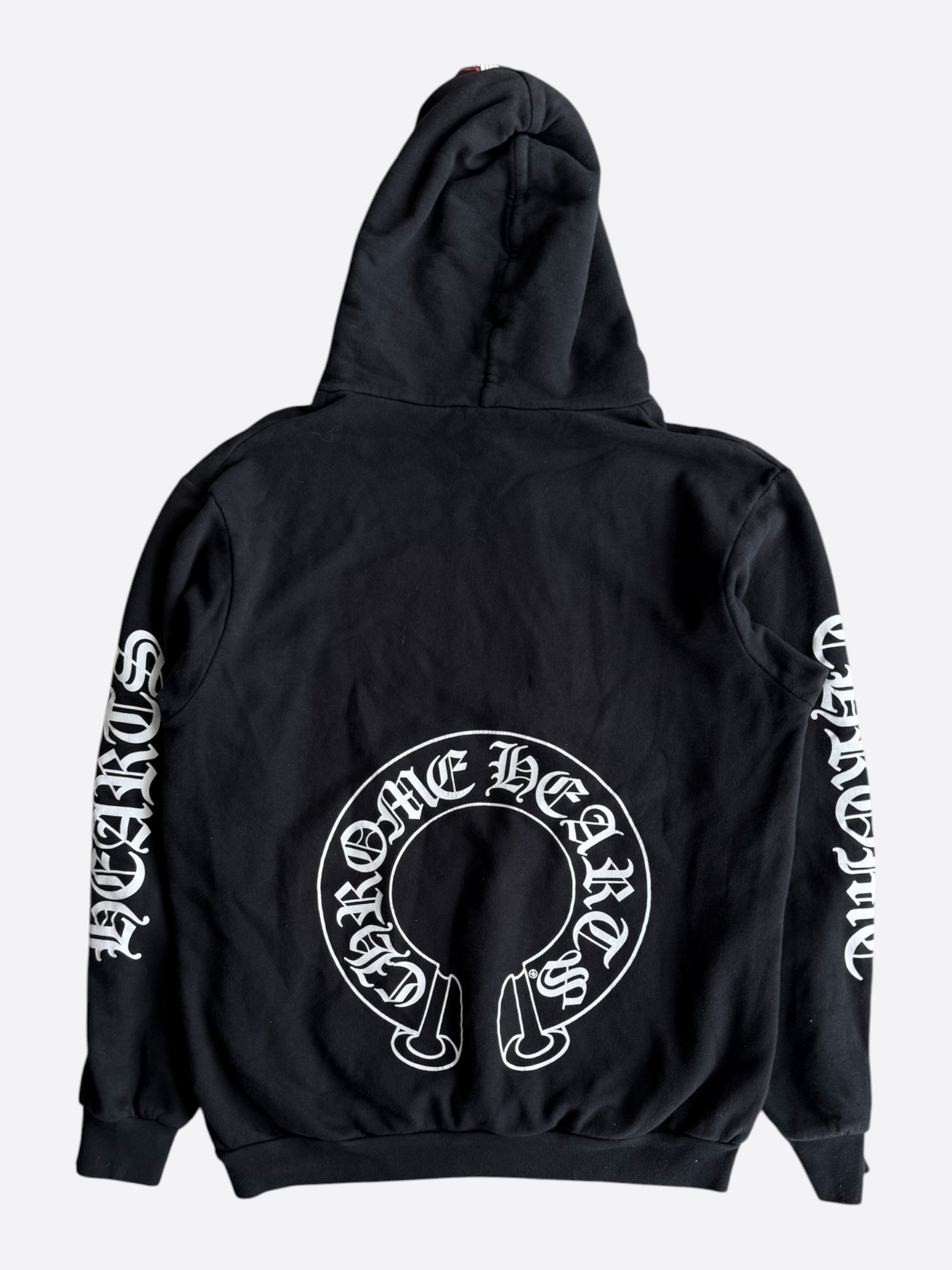Chrome Hearts Chrome Hearts Black & White Horseshoe Chomper Logo Hoodie Size US XL / EU 56 / 4 - 2 Thumbnail