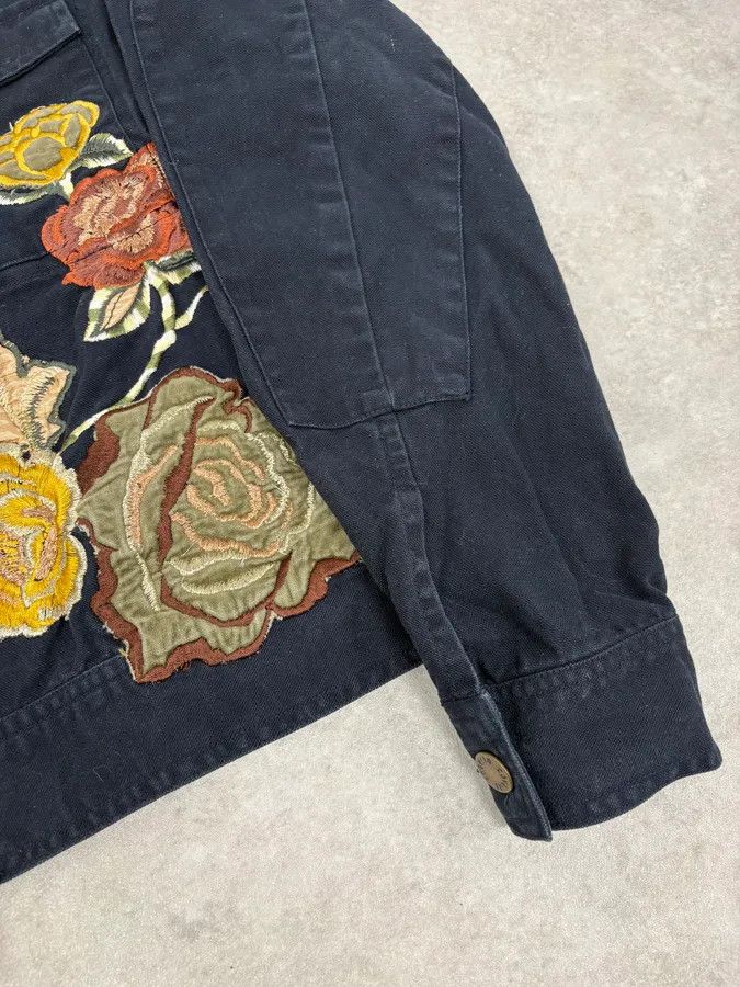 Roberto Cavalli 2000s Roberto Cavalli Navy Embroidered Floral Jacket Size XS / US 0-2 / IT 36-38 - 8 Thumbnail