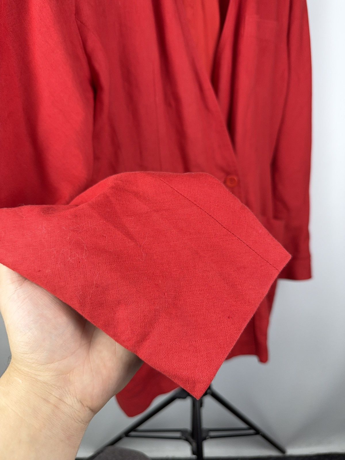 Bogner 80s Vintage Bogner Red Linen Blazer Made in West Germany Size L / US 10 / IT 46 - 6 Thumbnail