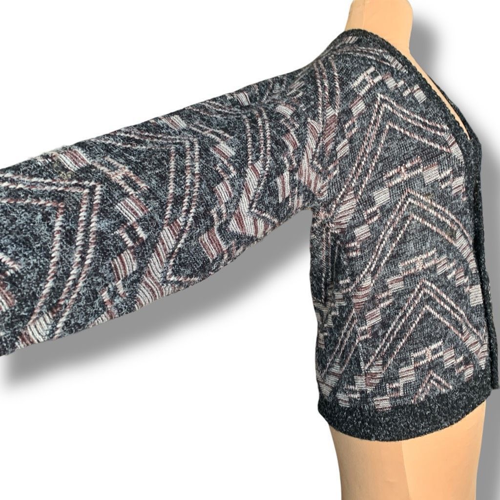 Vintage Vintage 80s Peconic Bay Cardigan Sweater Oversized Knit Geom Size US L / EU 52-54 / 3 - 3 Thumbnail