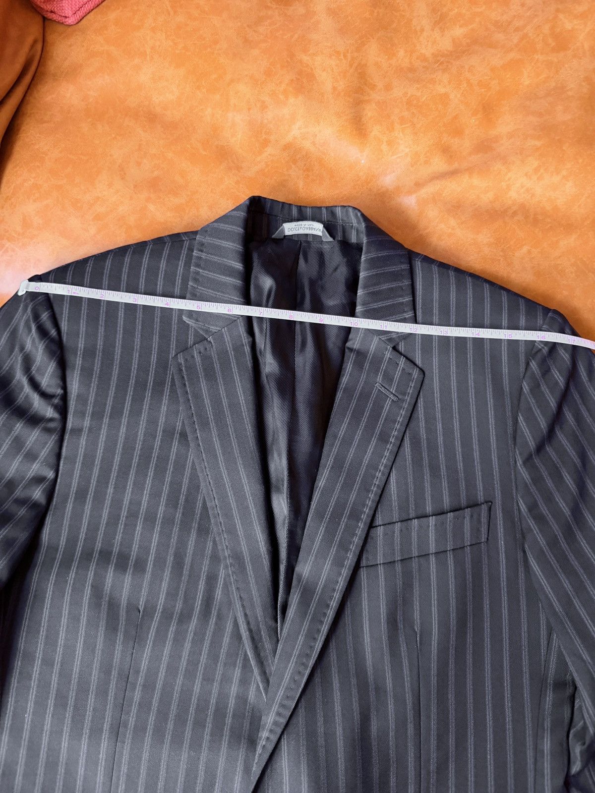 Dolce & Gabbana Dolce & Gabbana Pinstriped Charcoal Black Blazer Luxury Size 46R - 10 Thumbnail