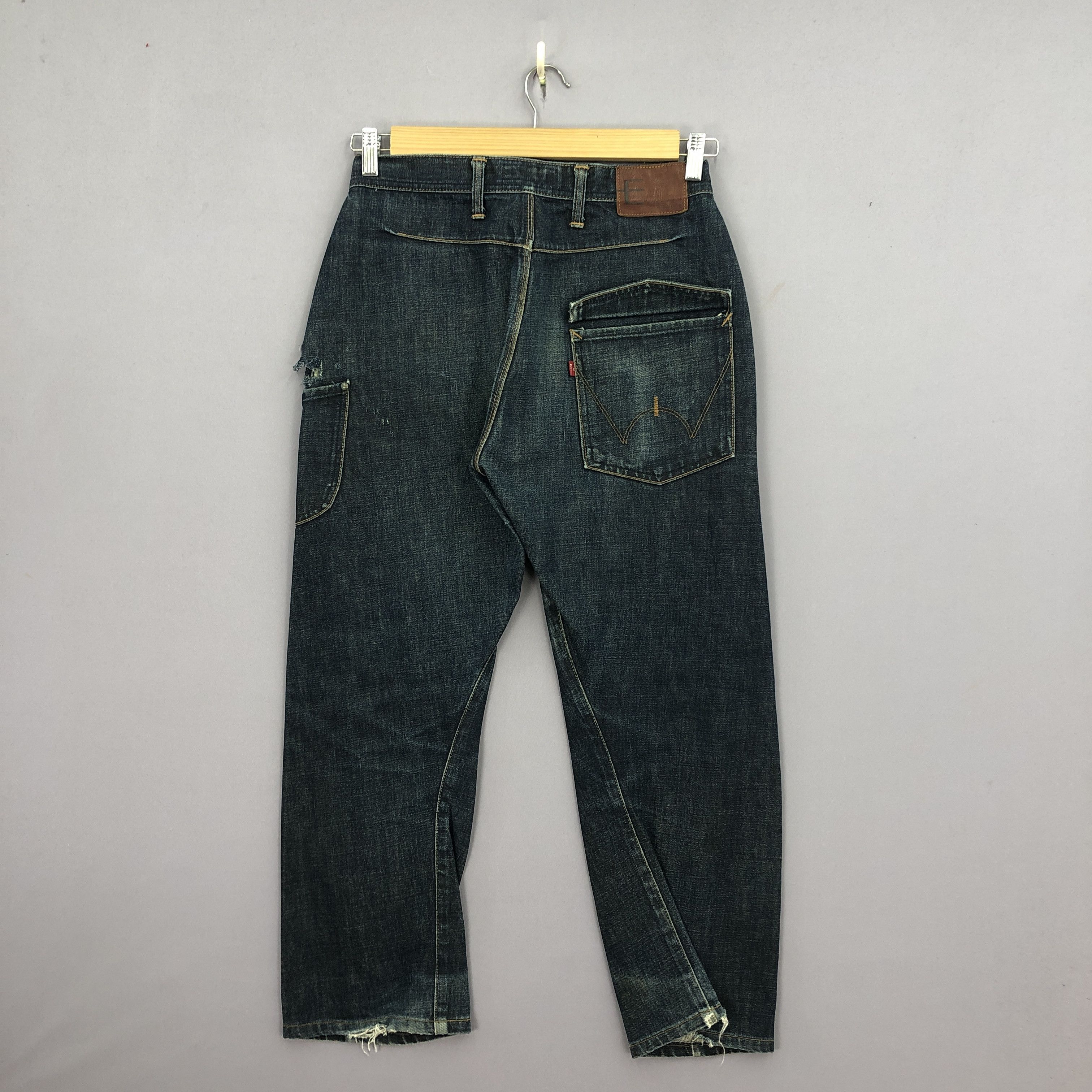 Edwin Vintage Edwin E Function Jeans Ripped Blue Denim GF30303 Size 24" / US 00 / IT 34 - 2 Thumbnail