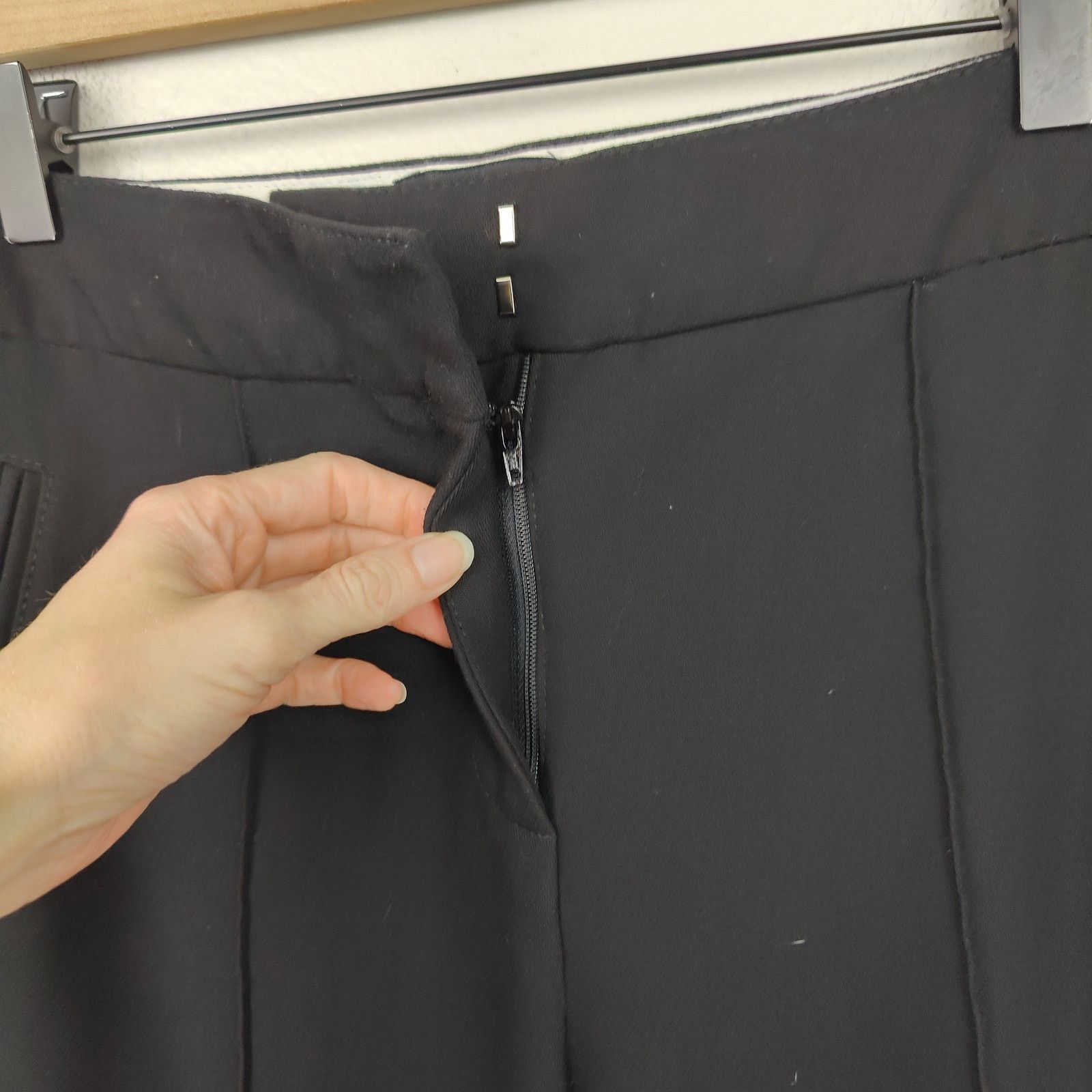 ME+EM Me + Em Trouser Pants Womens 10 Black Pinstripe Relaxed Size 32" / US 10 / IT 46 - 3 Thumbnail