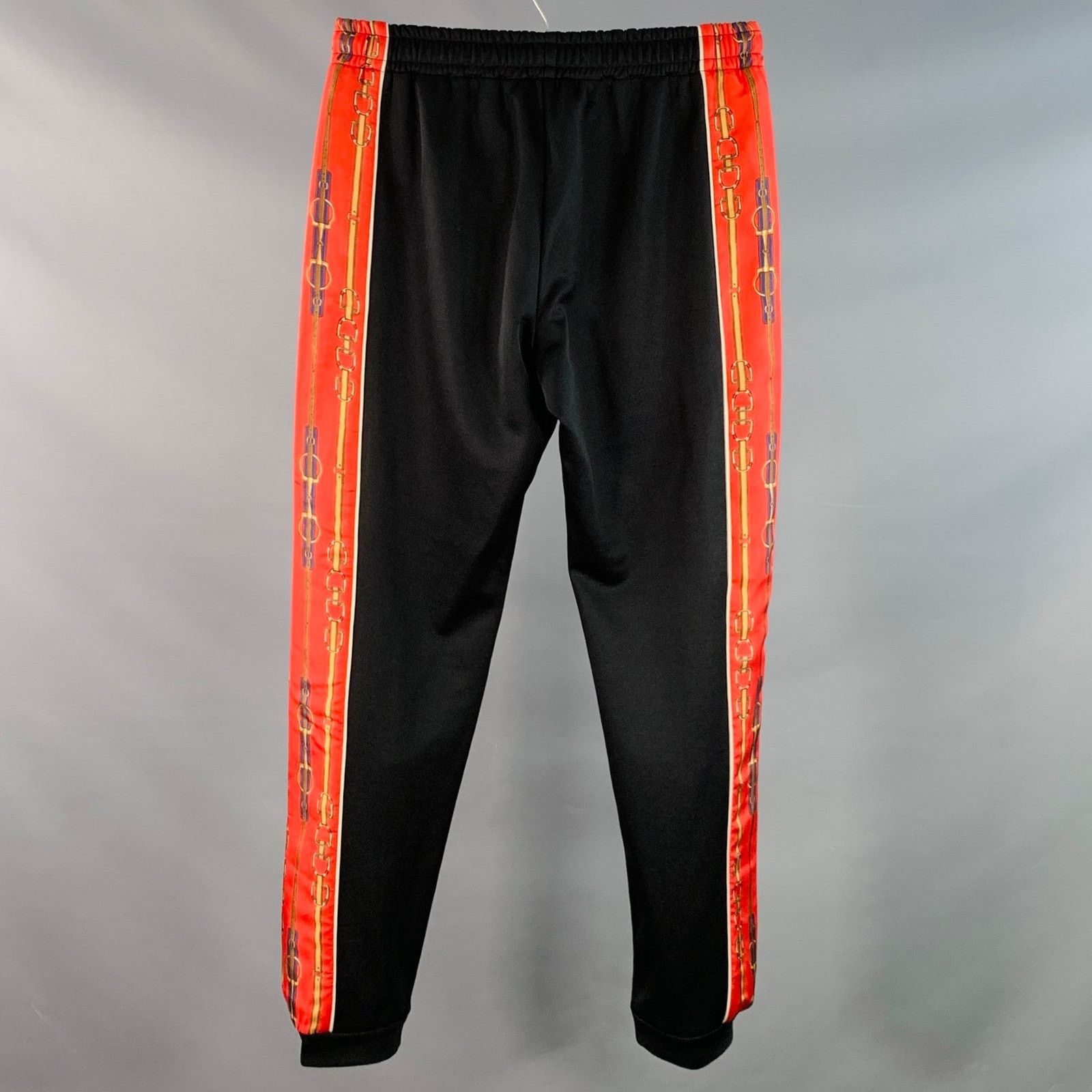 Gucci Size XS Black Red Polyester Cotton Joggers Casual Pants Size US 26 / EU 42 - 2 Thumbnail