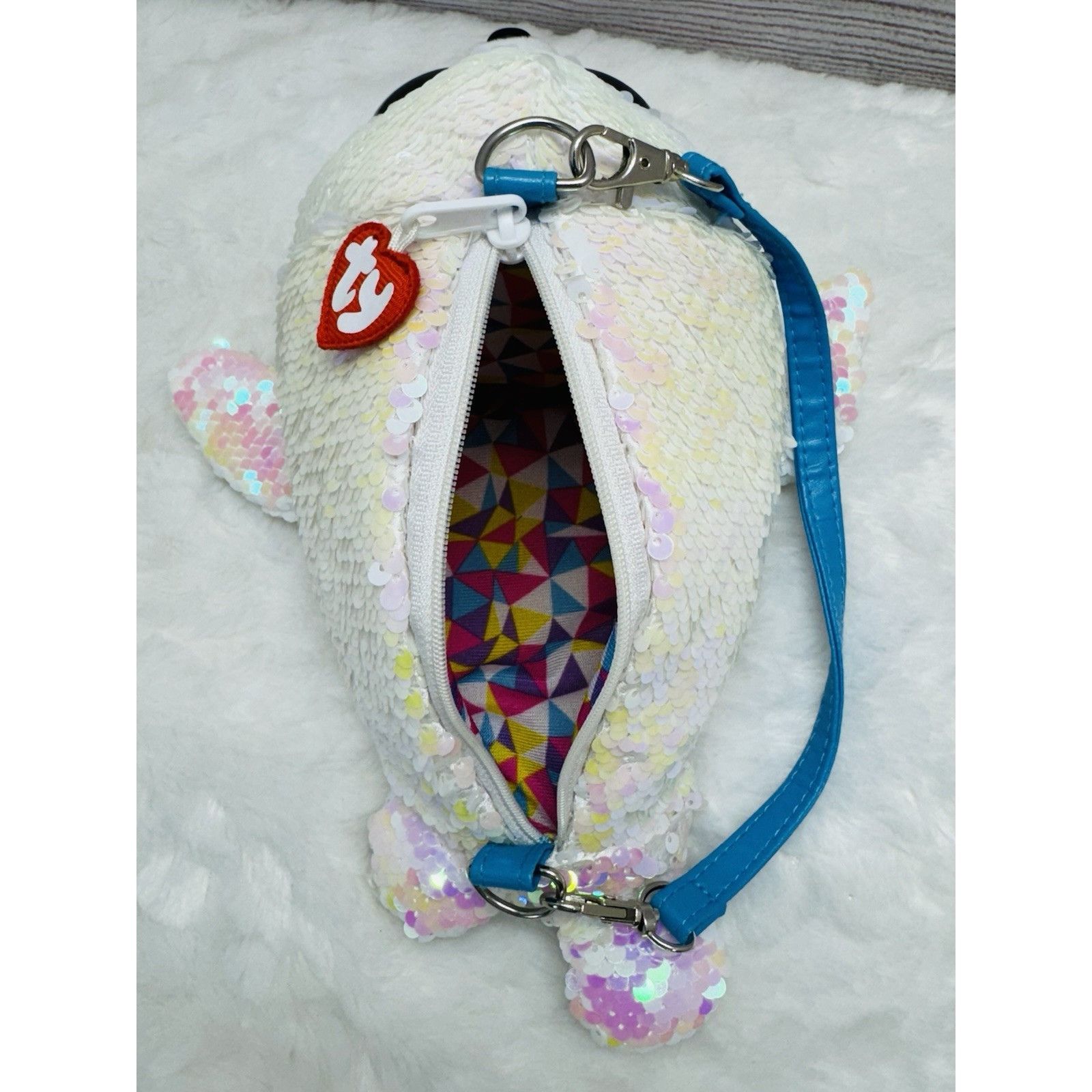 Other TY ICY White Seal 11" Fashion Flippy Sequin Glam Wristlet & Size ONE SIZE - 6 Thumbnail