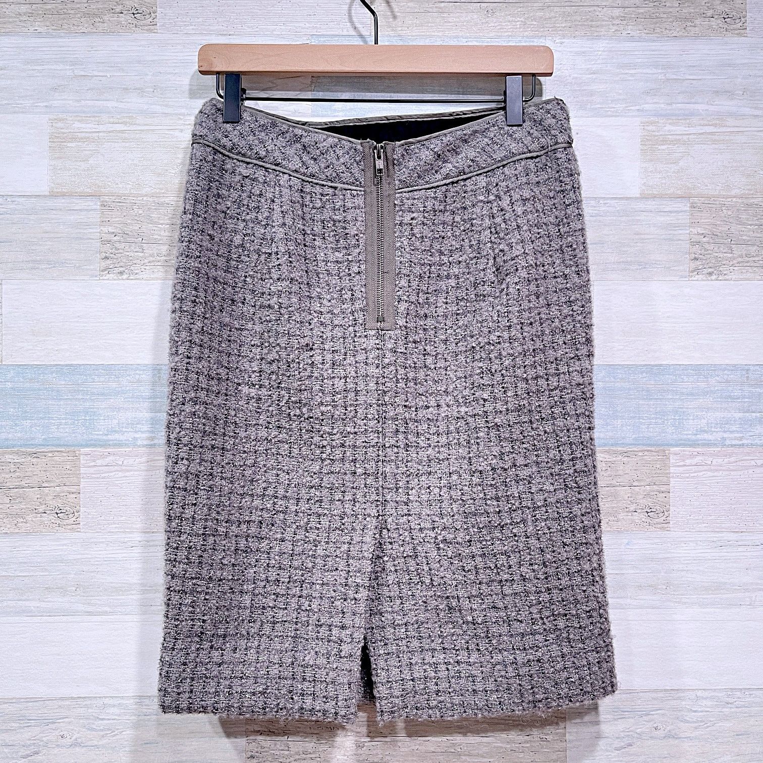 J.Crew J CREW No.2 Pencil Skirt Gray Metallic Boucle Womens 4 Size 27" / US 4 / IT 40 - 4 Thumbnail