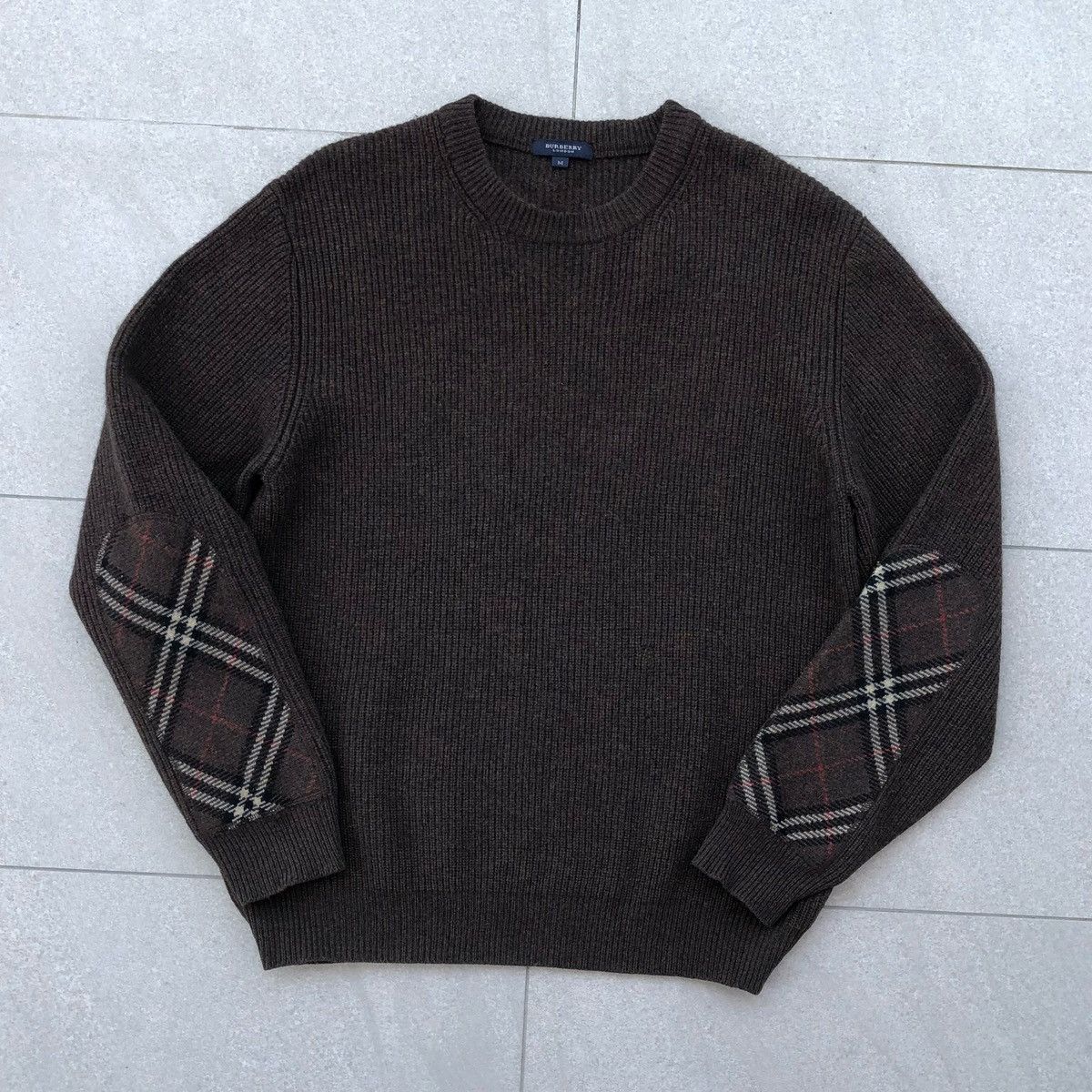 Burberry Burberry London Nova Check Elbow Patch Wool Sweatshirts Size US M / EU 48-50 / 2 - 4 Thumbnail