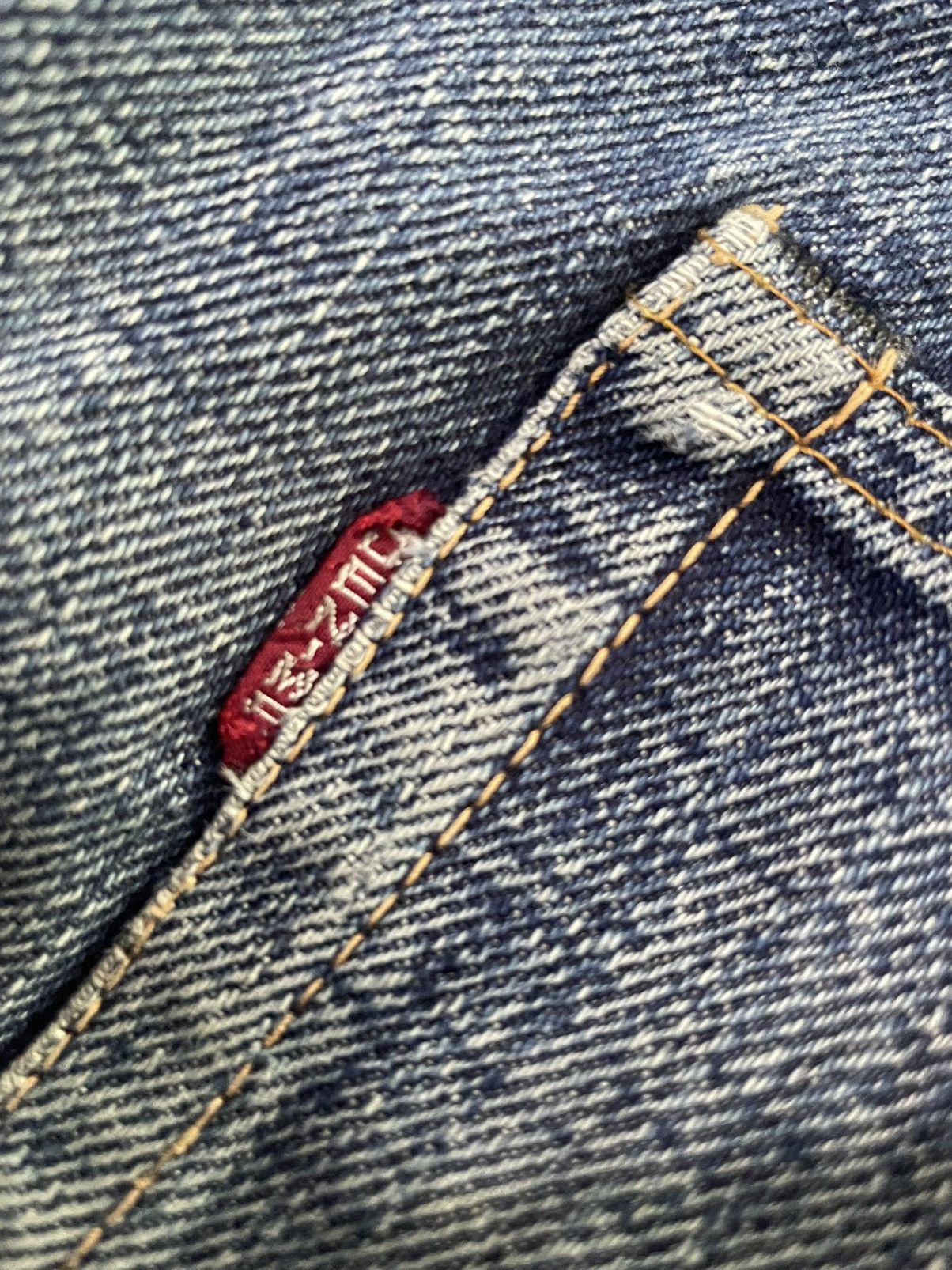 Denime × Vintage Vintage Denime x Shiprs Selvedge Distresed Denim Size US 31 - 17 Thumbnail