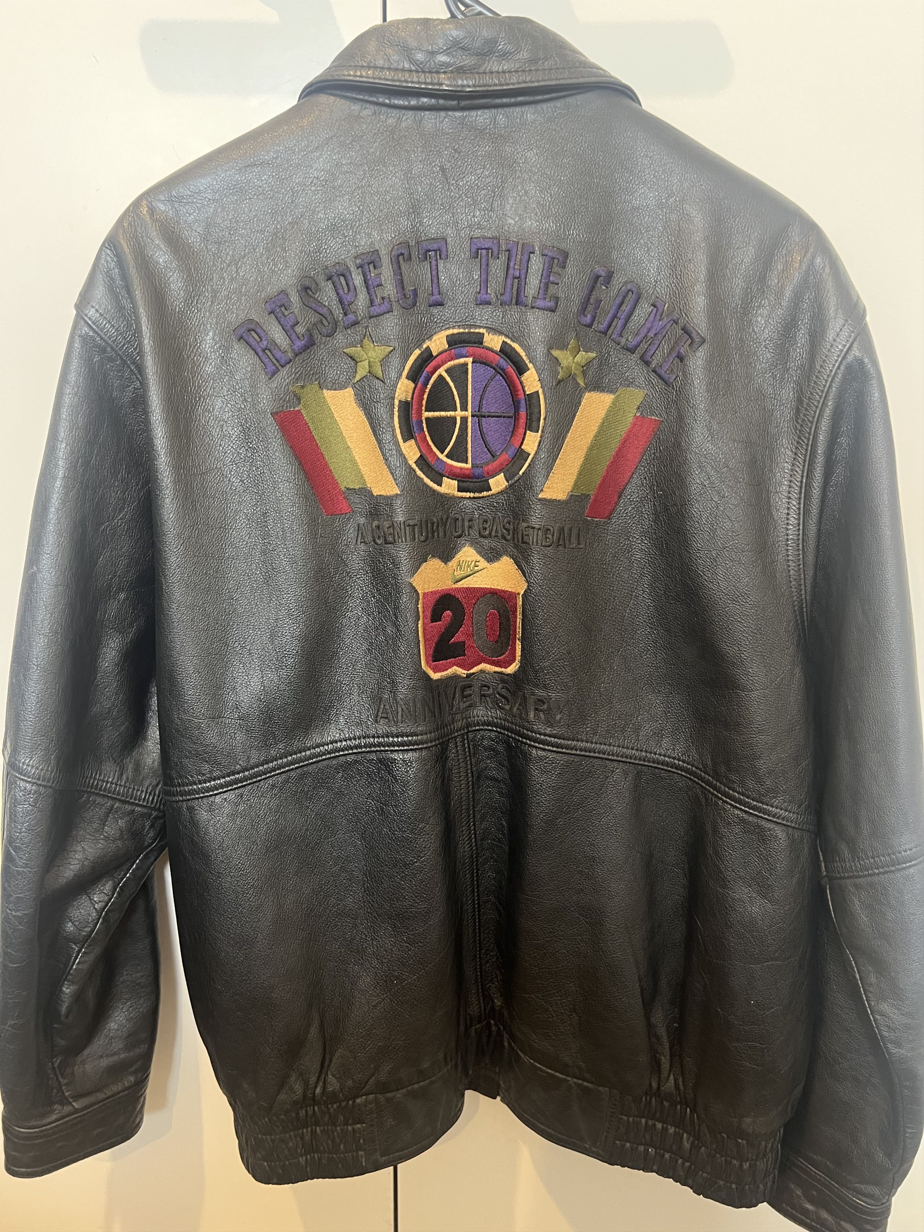 Nike 90s Nike 20thAnniversaryBasketball Leather jacket LimitedEd. Size US L / EU 52-54 / 3 - 1 Thumbnail