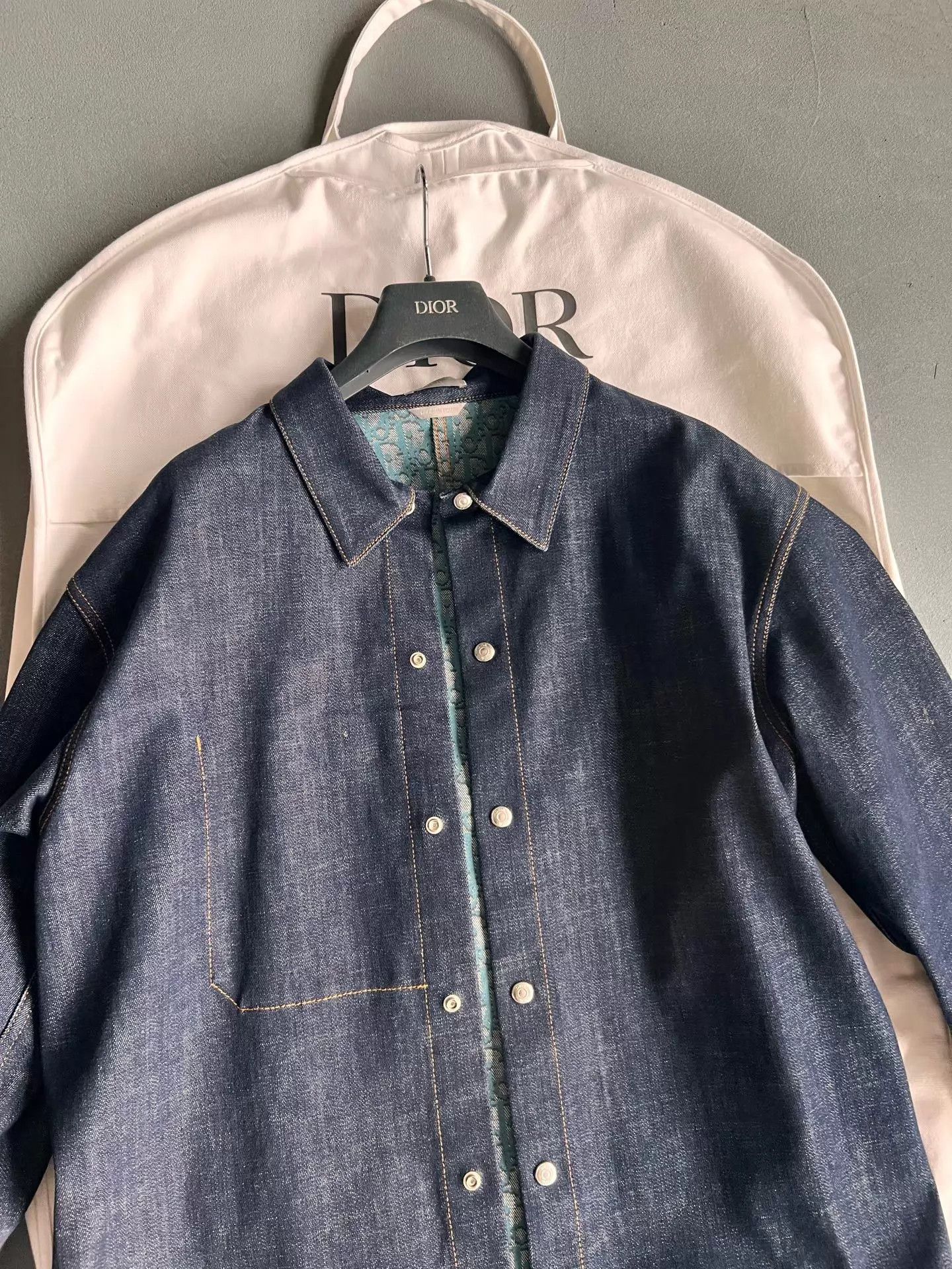 Dior Dior Oblique Print Interior Denim Jacket Blue Size US M / EU 48-50 / 2 - 7 Thumbnail