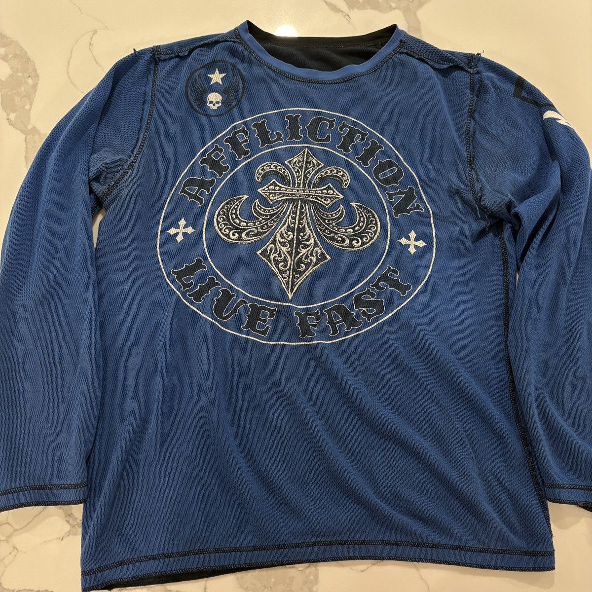 Affliction × Vintage Vintage Affliction Y2K Grunge Reversible LS Shirt Size US XL / EU 56 / 4 - 3 Thumbnail