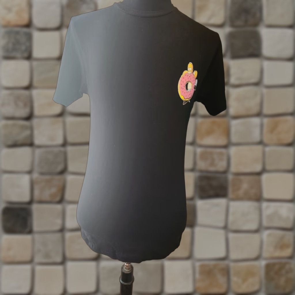 Vintage VINTAGE The Simpsons Shirt Mens Double-Sided Black Homer Donut Cartoon 90s? Size US M / EU 48-50 / 2 - 1 Thumbnail