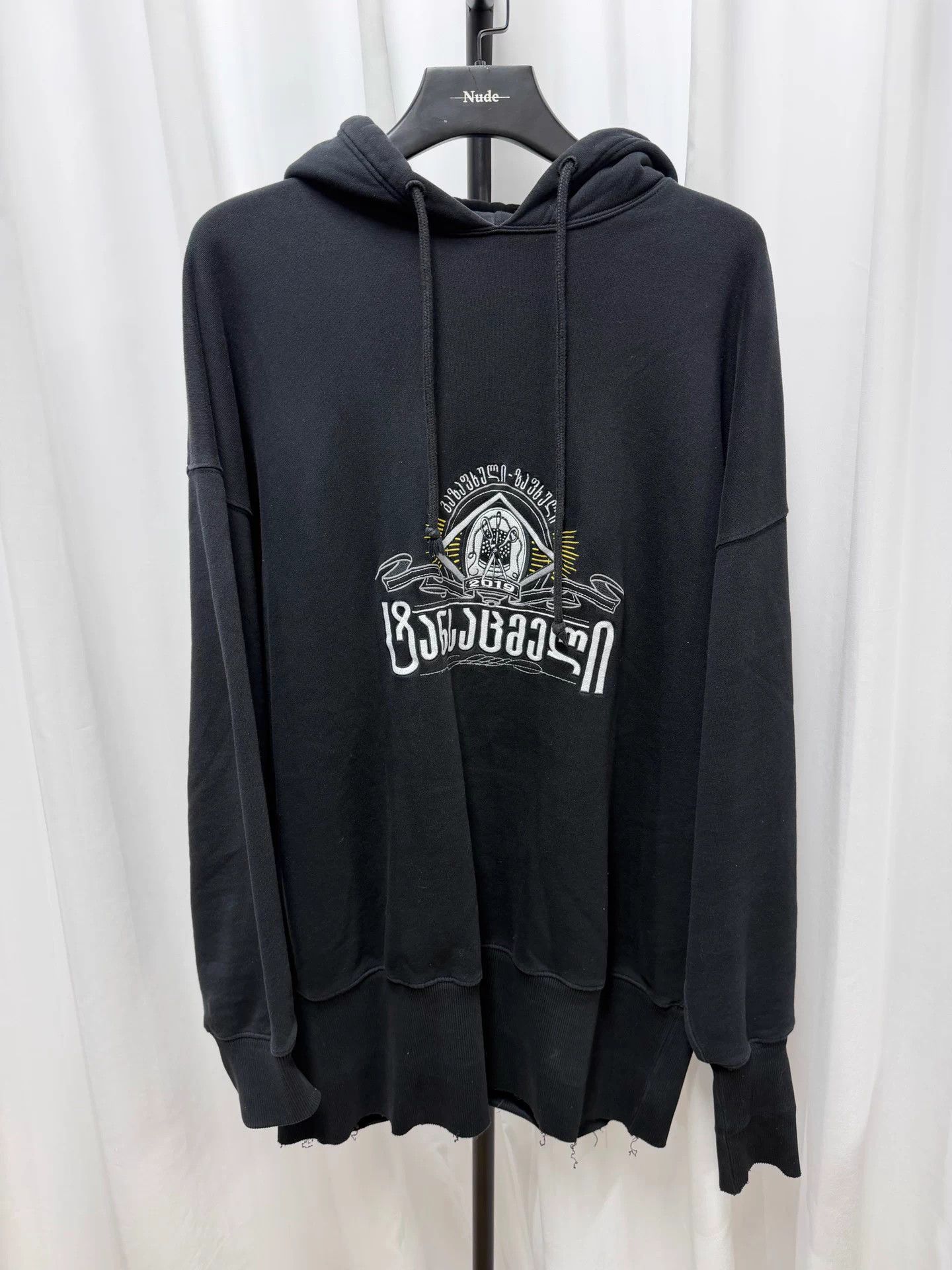 Vetements 19aw Georgia Embroidery Logo OS Hoodie S