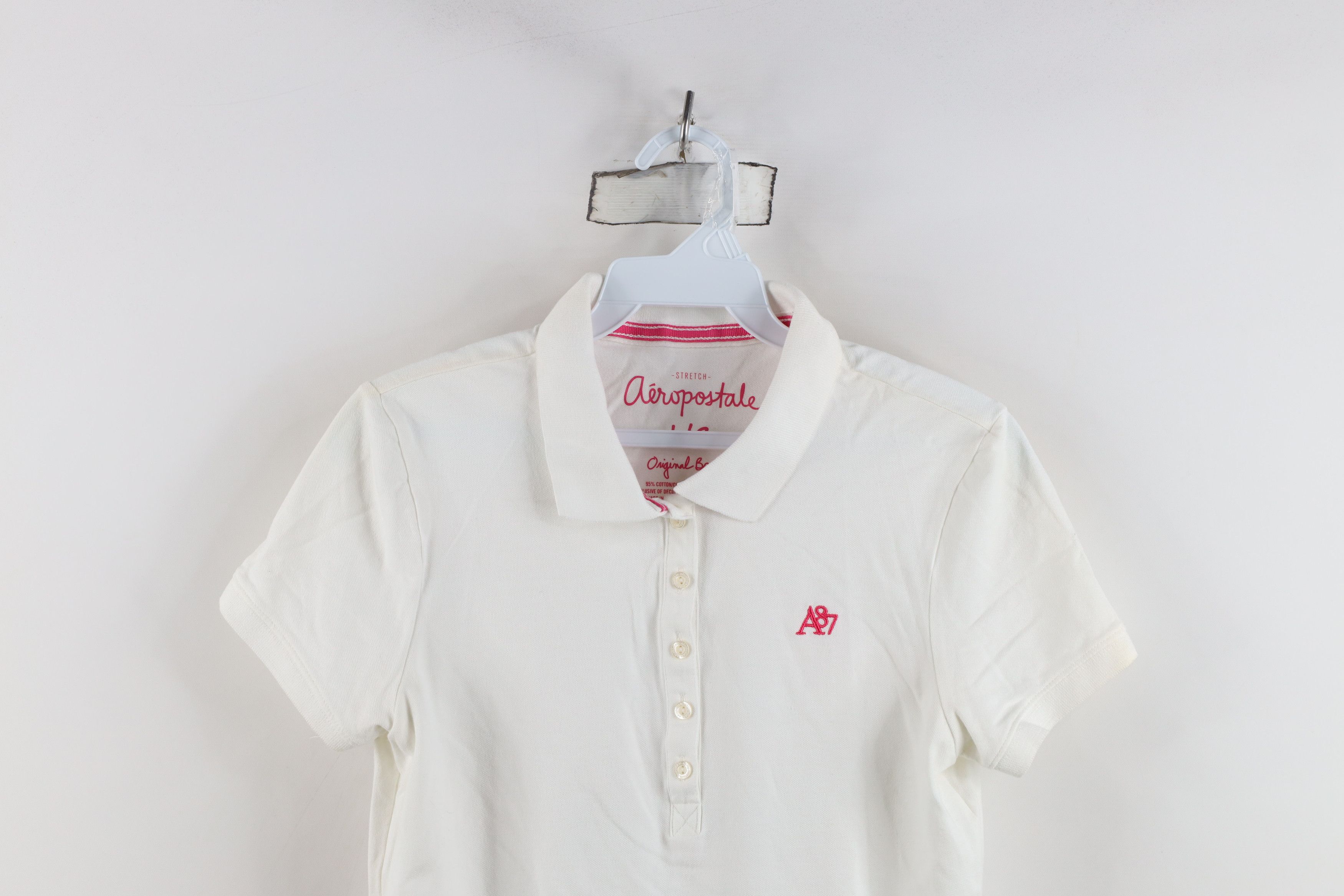 Aeropostale Vintage Y2K Aeropostale Bella Collared Polo Shirt White Size L / US 10 / IT 46 - 2 Thumbnail