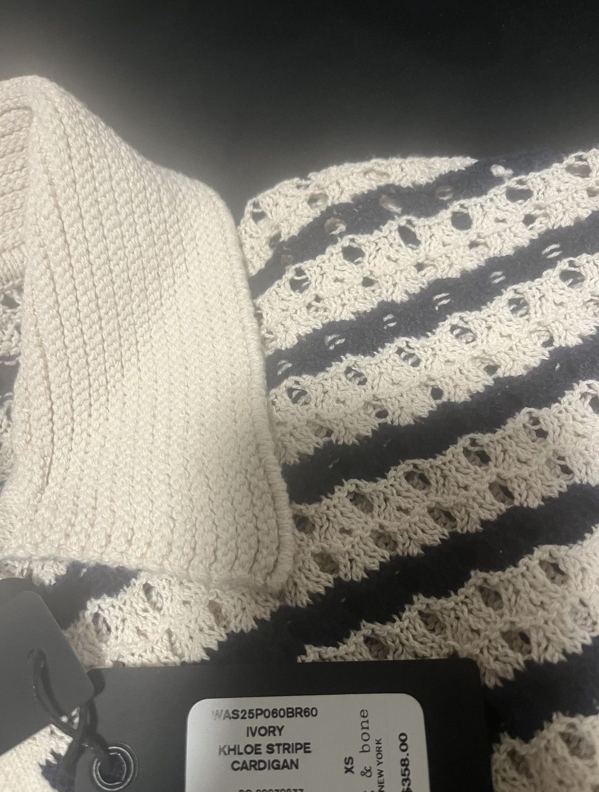 Rag & Bone RAG & BONE IVORY KHLOE STRIPE CARDIGAN | Sz: XS | Orig: $358 Size XS / US 0-2 / IT 36-38 - 4 Thumbnail