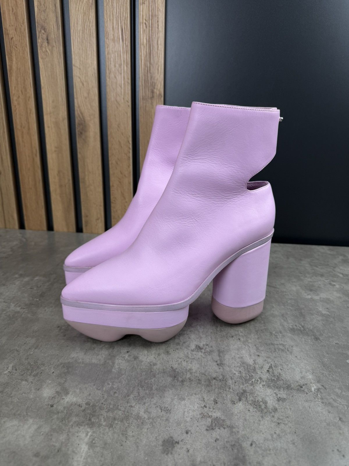 Japanese Brand at.kollektive x Kostas Murkudis Leather Platform Ankle Boots Size US 10 / IT 40 - 9 Thumbnail