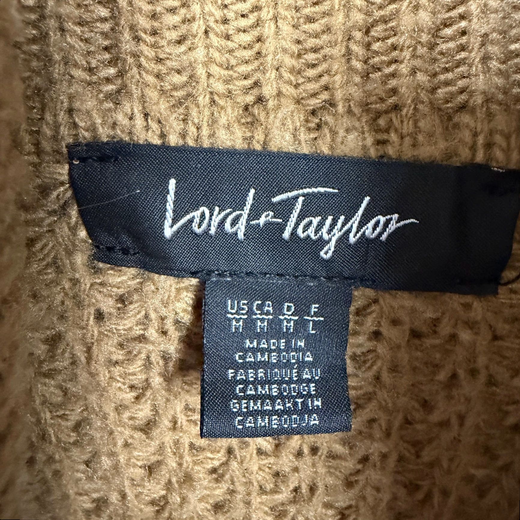 Lord & Taylor Lord & Taylor Sweater M Brown Waffle Knit Turtleneck Preppy Lagenlook Womens Size M / US 6-8 / IT 42-44 - 5 Thumbnail