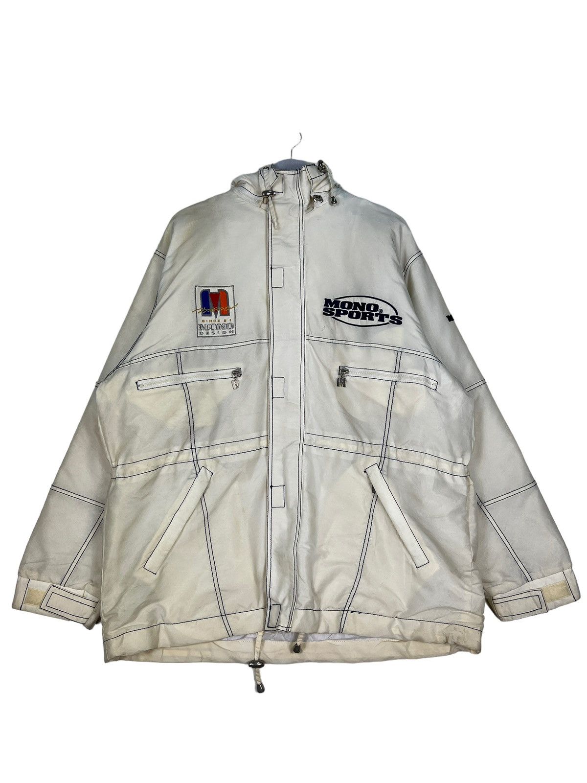 Japanese Brand 🔥 MONO SPORTS INSULATION EMBROIDERY BIG LOGO JACKET Size US XL / EU 56 / 4 - 3 Thumbnail