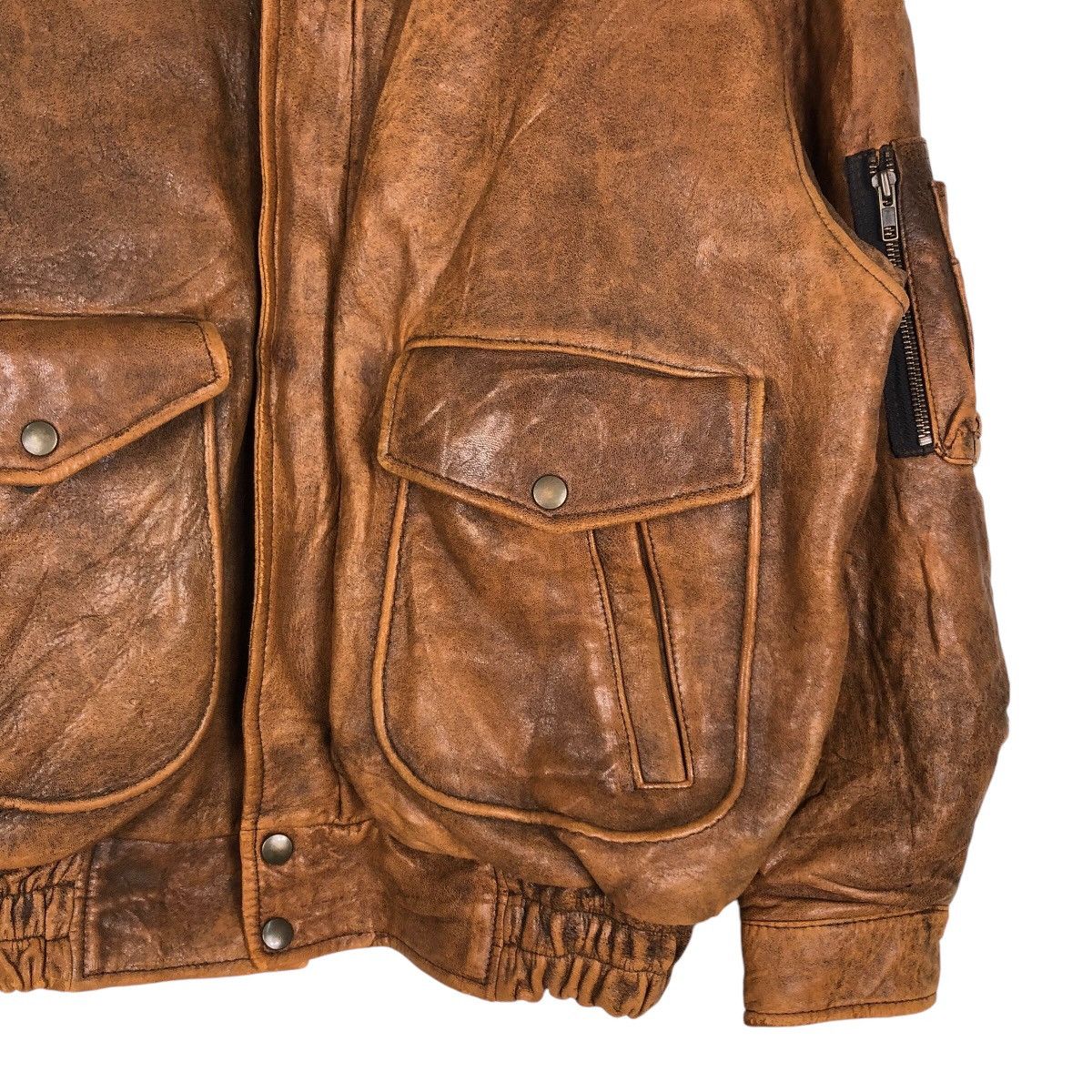 Japanese Brand 📌Vintage Military Design Leather Jacket SoffIce Full Print Size US L / EU 52-54 / 3 - 6 Thumbnail