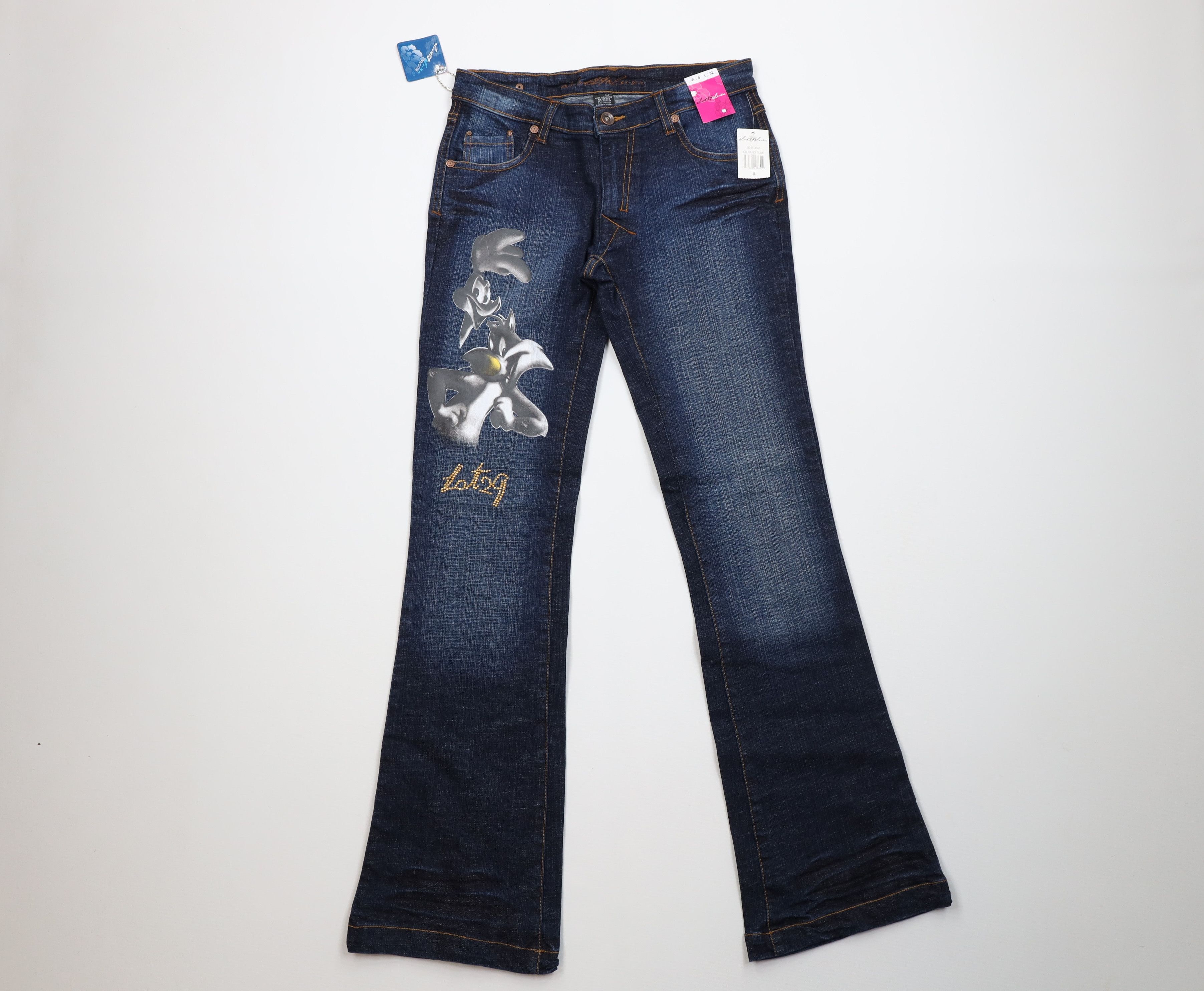 Vintage Deadstock Vintage Y2K Lot 29 Road Runner Flared Jeans Size 27" / US 4 / IT 40 - 1 Thumbnail