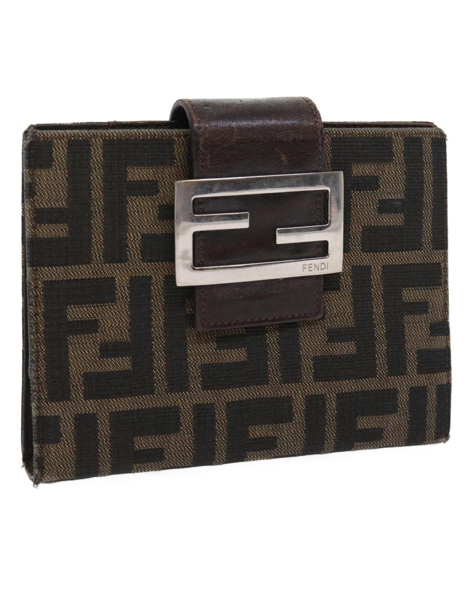 image of Fendi Zucca Canvas Day Planner Cover - Black/brown, Women's