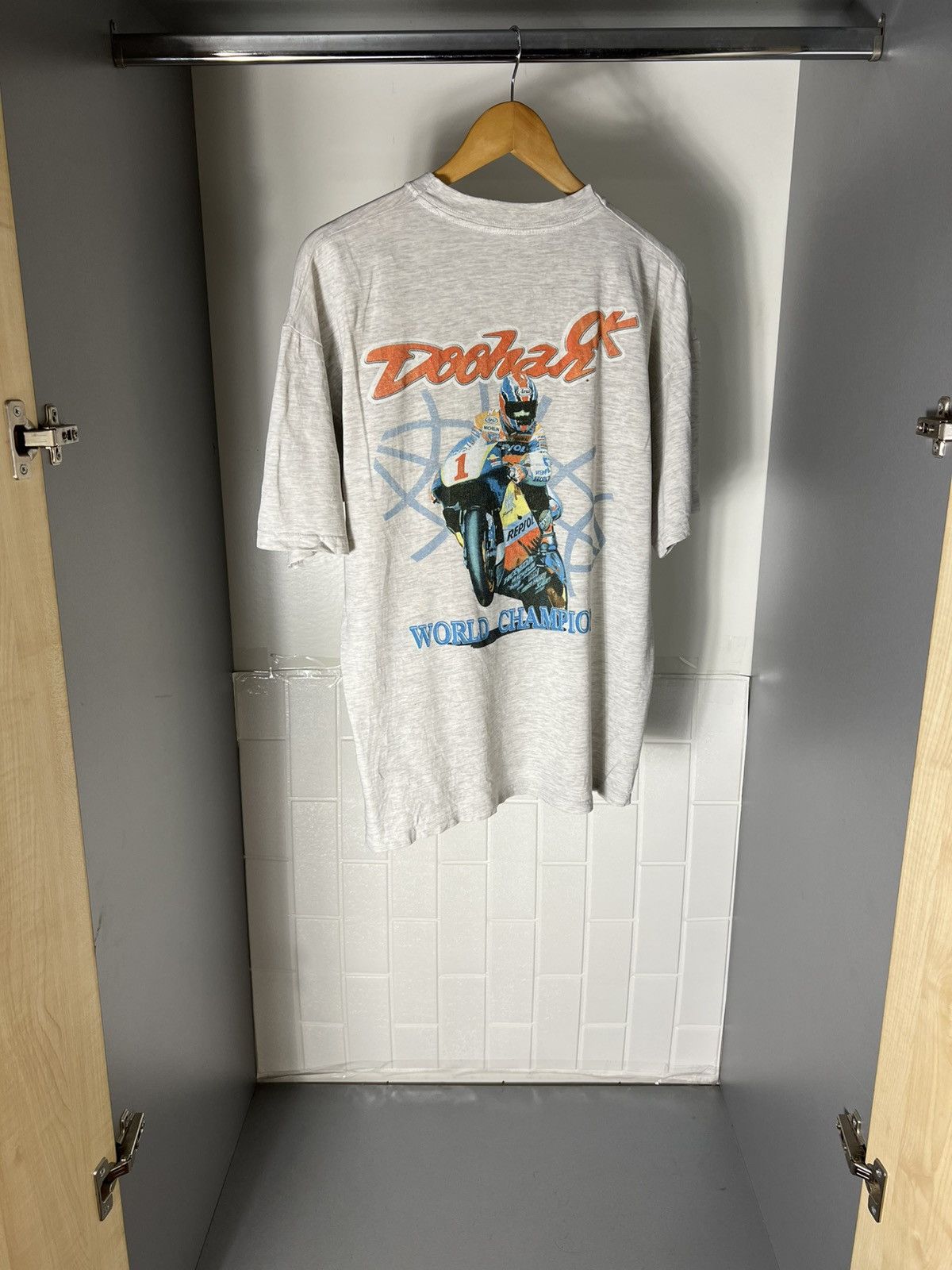 NASCAR VINTAGE MICK DOOHAN HONDA MOTORCYCLE RACING RETRO Y2K 90s Size US XL / EU 56 / 4 - 12 Thumbnail
