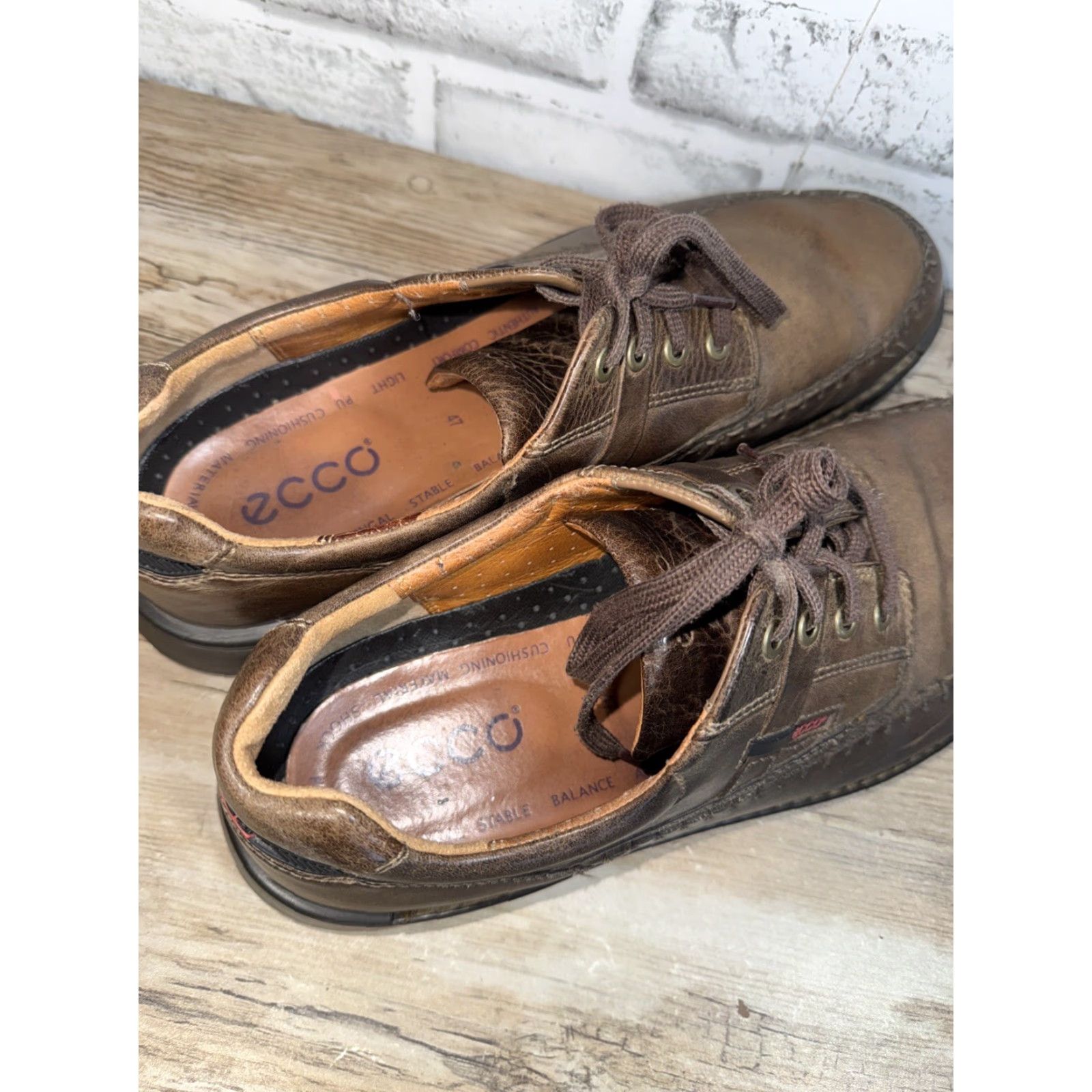 Ecco ECCO Seawalker Oxford Brown Leather Men’s Size US 13 UK 12 EU 47 Casual Comfort Arch Support Lace Up Shoes Mens Size US 12 / EU 45 - 5 Thumbnail