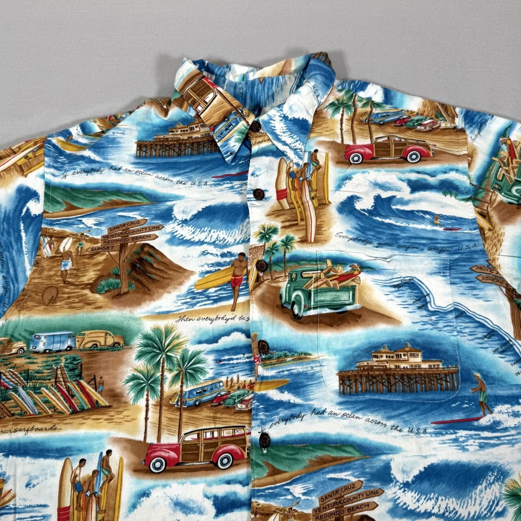 Reyn Spooner VINTAGE Reyn Spooner Shirt Mens Medium Blue The Beach Boys Band Music Hawaiian Shirt Size US M / EU 48-50 / 2 - 2 Thumbnail
