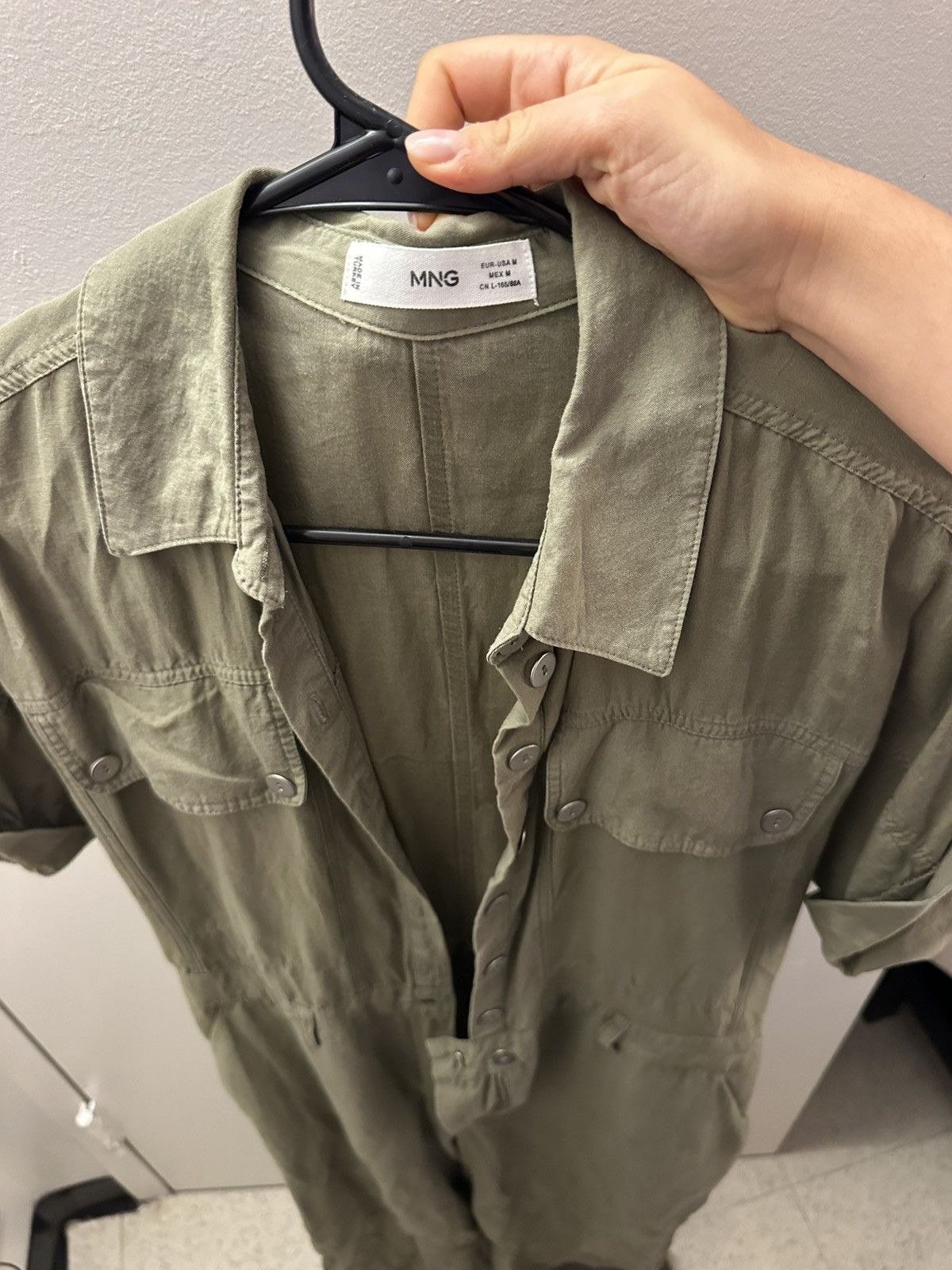 Mango Mango Olive Green Jumpsuit Size 26" / US 2 / IT 38 - 2 Thumbnail