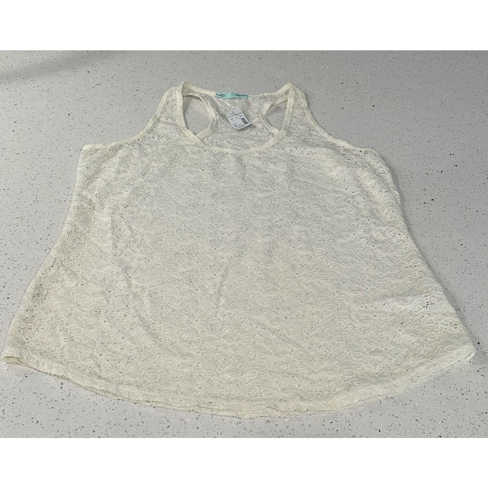 Other Maurices women Sz XL Tank Top Lace White Overlay Semi Sheer Size XL / US 12-14 / IT 48-50 - 1 Thumbnail