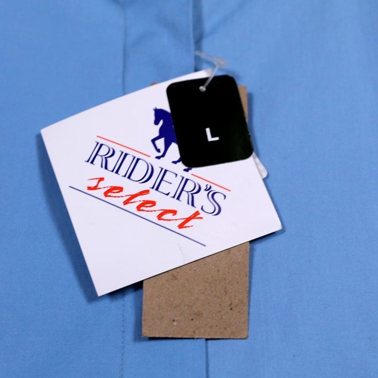 Vintage Riders Select Show Shirt LT Blue Ladies Long Sleeve Mandarin Collar Button-Up Dress Shirt Women M/Med? Size M / US 6-8 / IT 42-44 - 6 Thumbnail